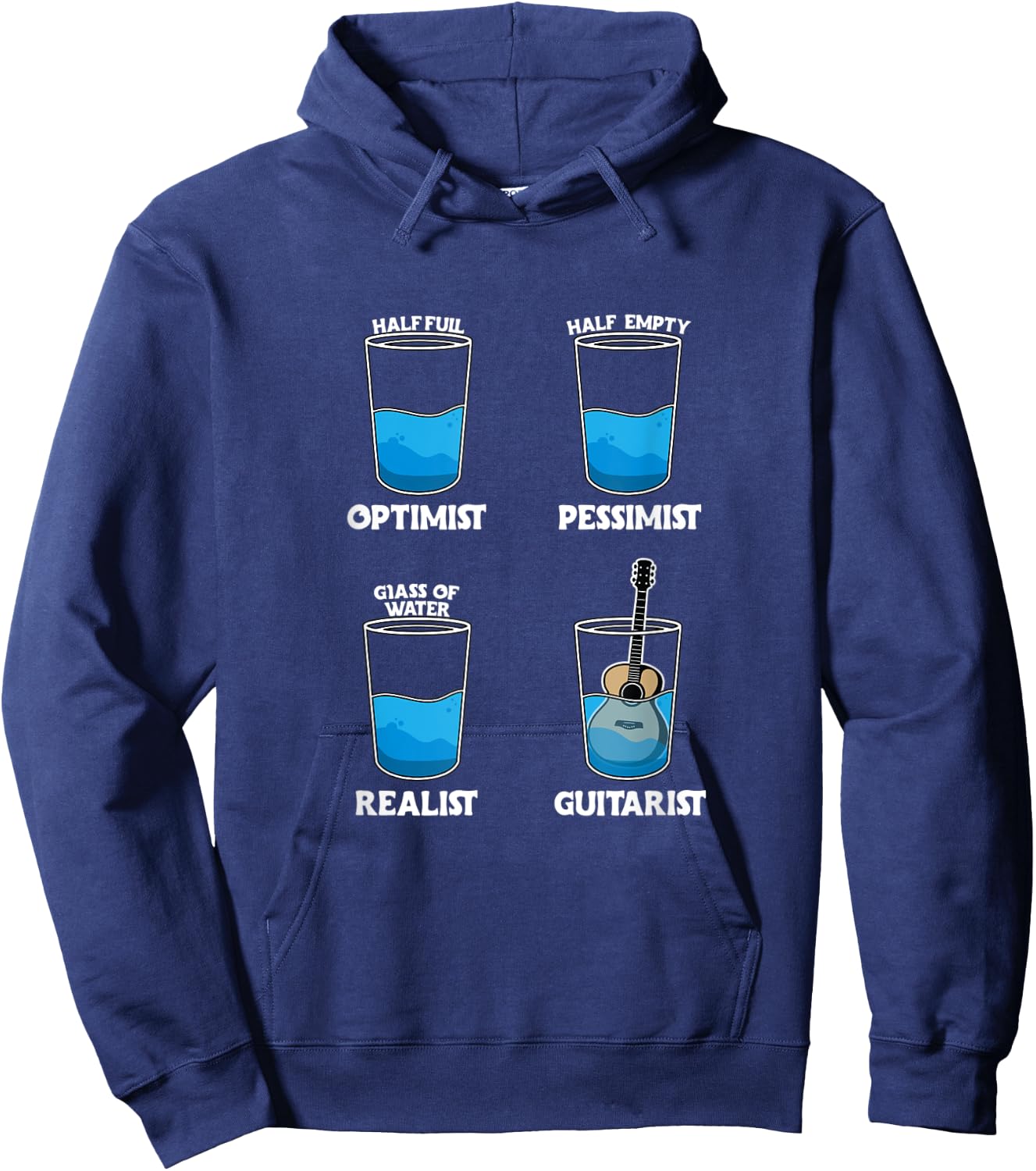 Optimist Pessimist Realist Guitarist Klassische Gitarre Hoodie - Hoodie | Navy