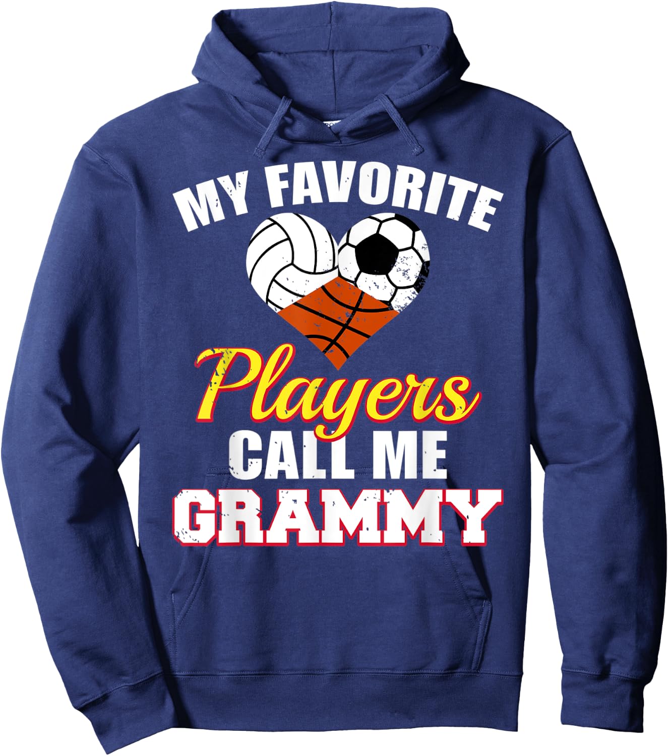 My Favorite Players Volleyball Soccer Basketball Grammy Hoodie - Hoodie | Navy