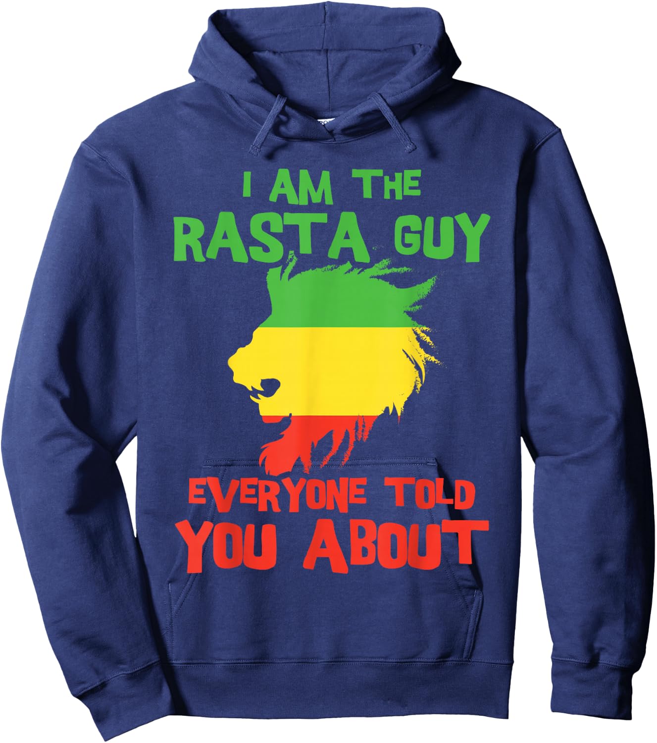 Rasta Clothing Men's Reggae Lion Dreadlocks Men's Hoodie - Hoodie | Navy