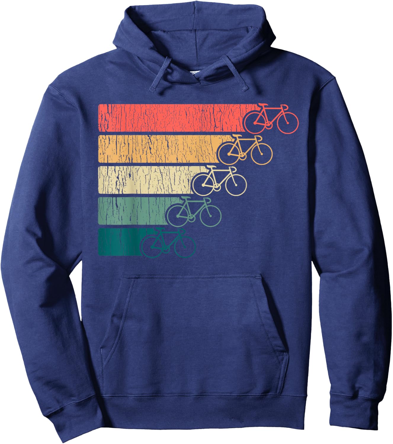 Vintage Minimalistic Cycling Funny Biking Bicycle Enthusiast Hoodie - Hoodie | Navy