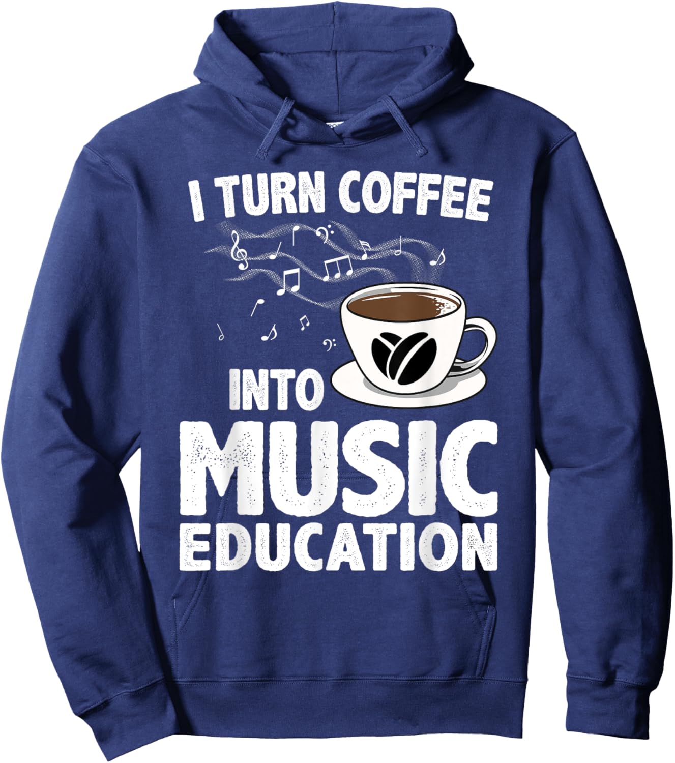 Funny Music Teacher Art Men Musician Coffee Lover Hoodie - Hoodie | Navy