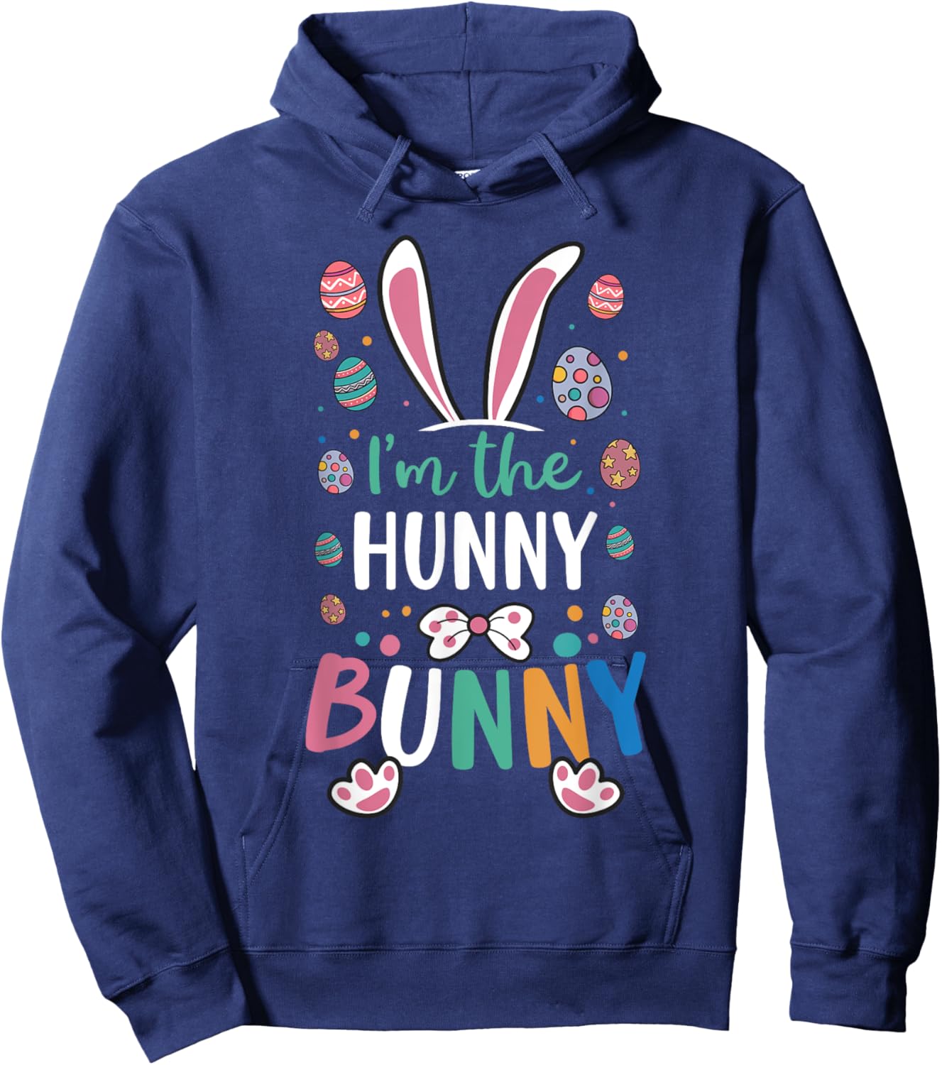 I'm The Hunny Bunny Festival Easter Egg Rabbit Ears Hoodie - Hoodie | Navy