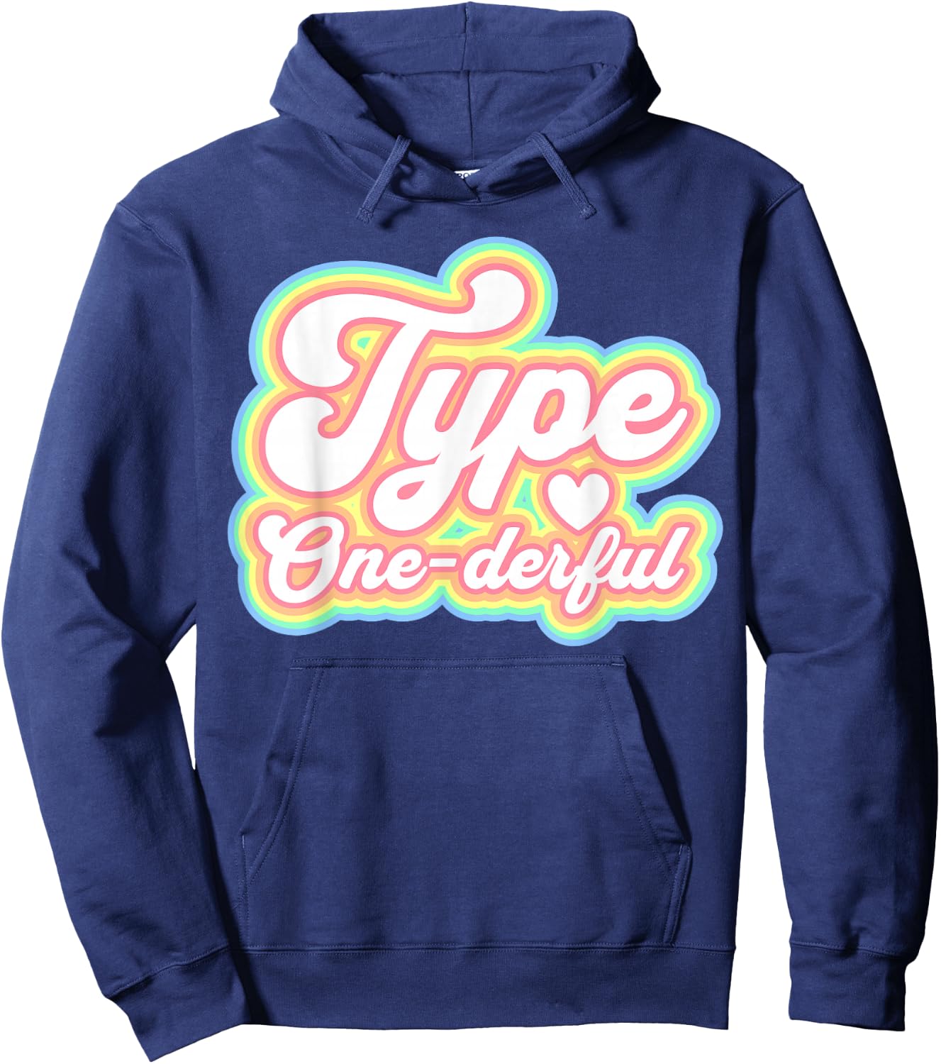 Type One-Derful Type One Diabetes Retro Awareness Hoodie - Hoodie | Navy