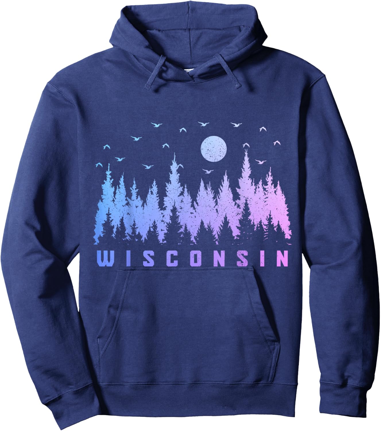 We Love Wisconsin - The Badger State -Adults Black Cotton Small Short Sleeve Nature/Hiking Hoodie - Hoodie | Navy