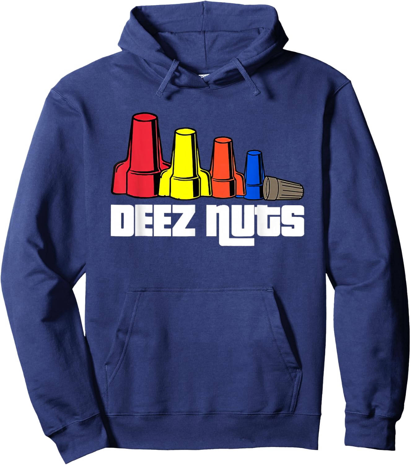 Deez Nuts Electrician Funny Shirt & Women Gift Hoodie - Hoodie | Navy