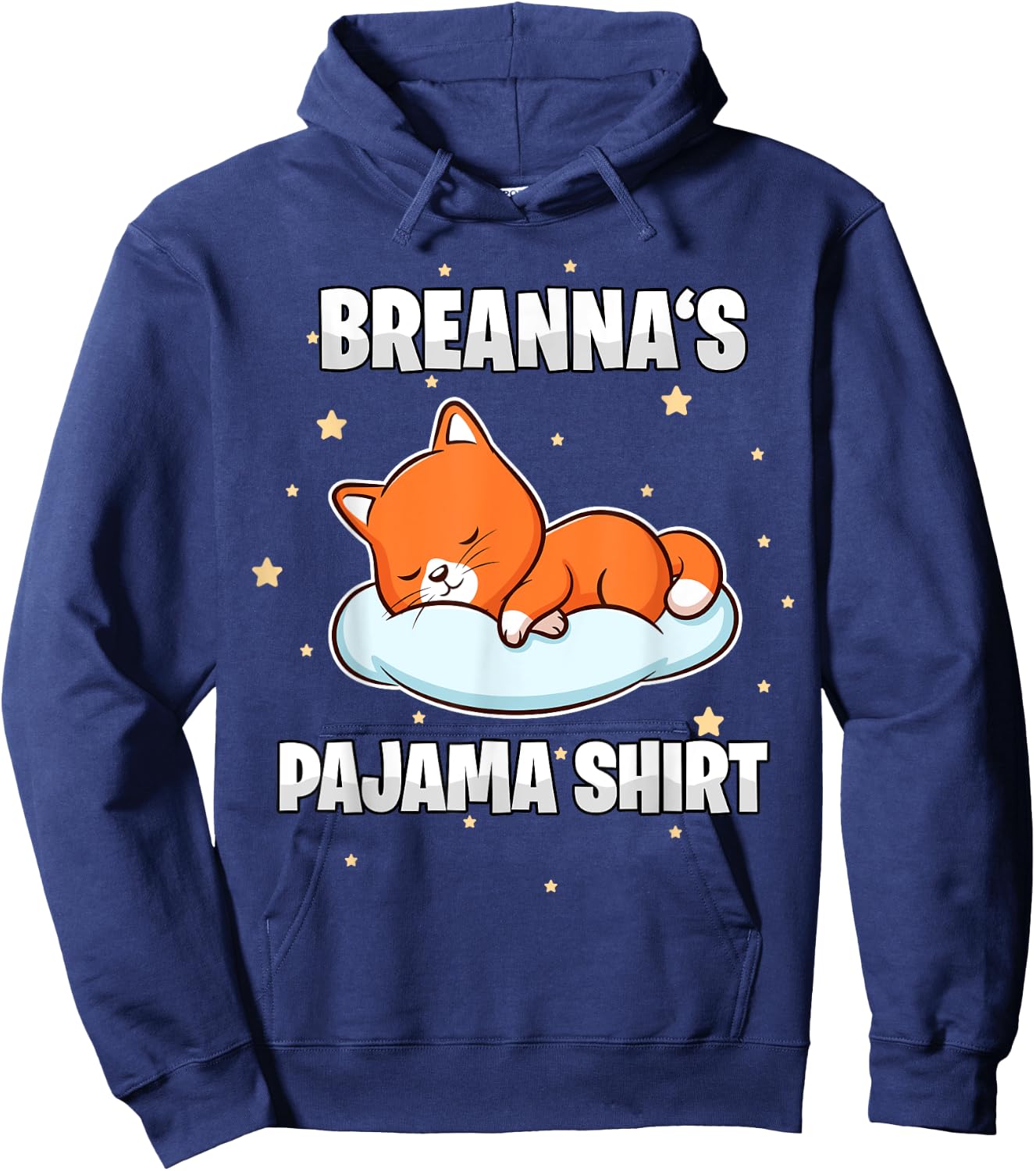 Breanna's Pajama Shirt - Personalized Sleeping Hoodie - Hoodie | Navy