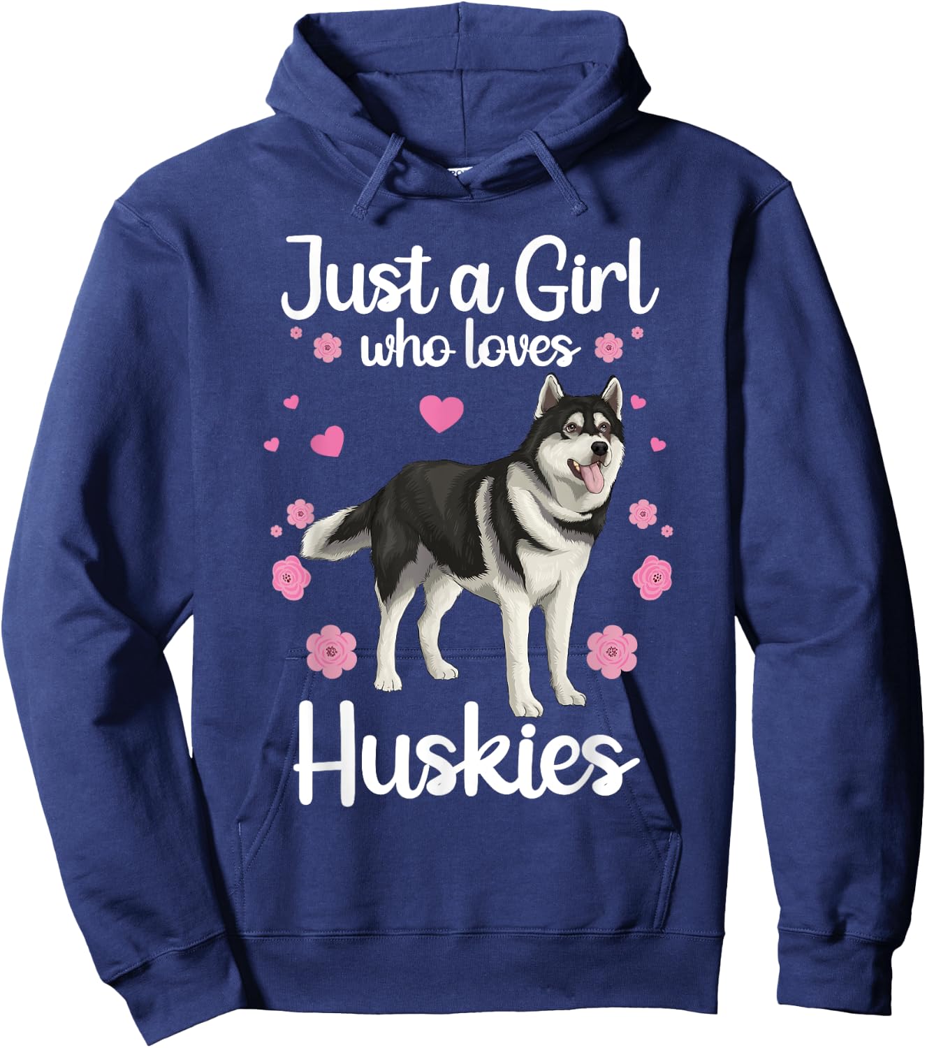 Funny Huskies Girls Pup Siberian Husky Dog Lovers Hoodie - Hoodie | Navy
