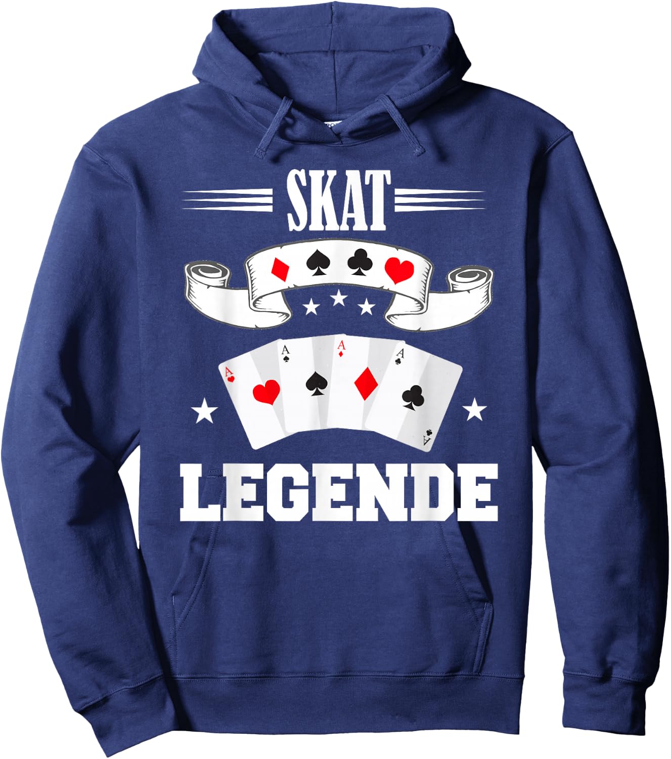Skat Card Games Night Double Head Hoodie - Hoodie | Navy