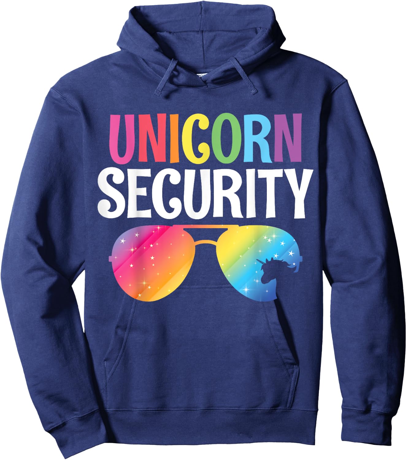 Unicorn Security Birthday Family Halloween Costume Mom Dad Hoodie - Hoodie | Navy