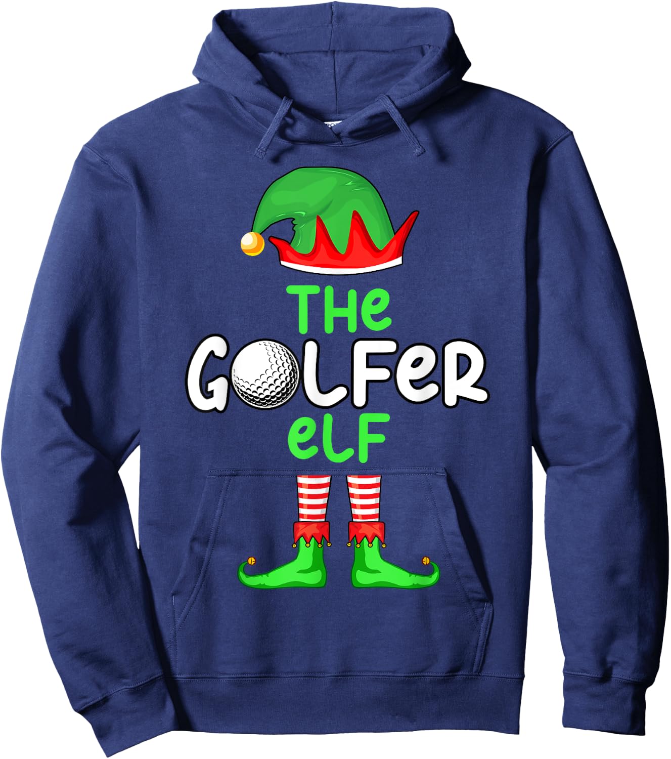 I'm The Golf Elf Golfer Christmas Family Matching Pajama Hoodie - Hoodie | Navy