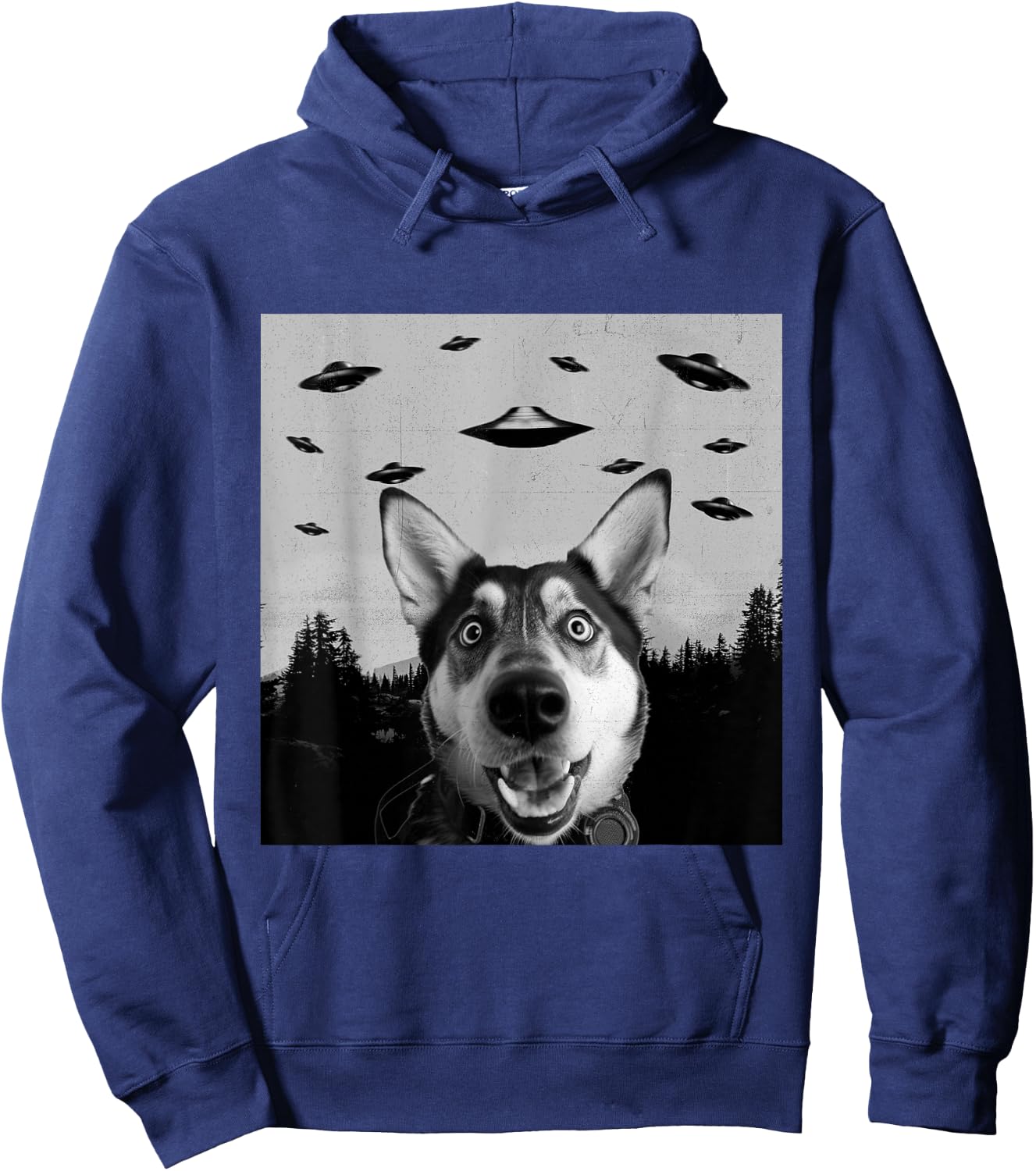 Alien UFO Funny Shepsky Dog Lover Men Women Kids Hoodie - Hoodie | Navy