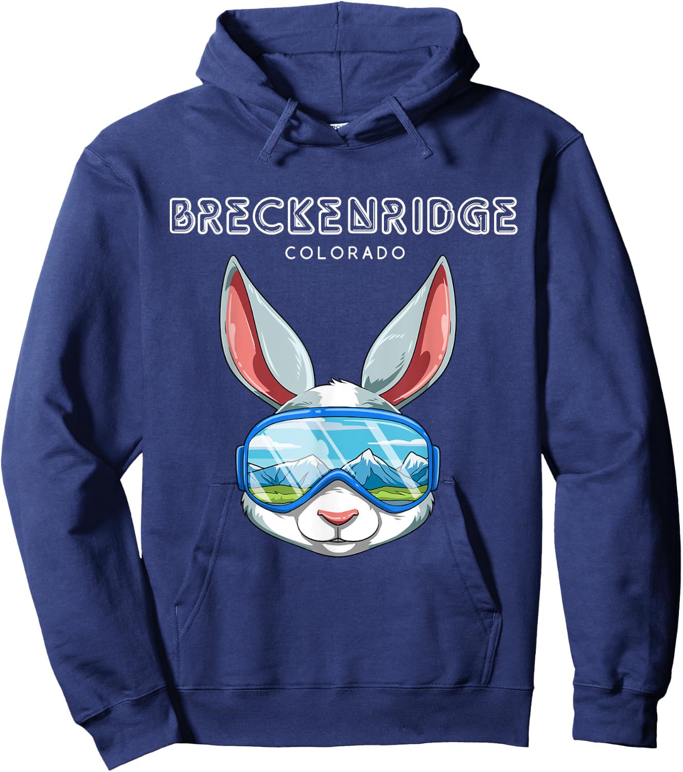 Breckenridge Colorado USA Ski and Snowboard Rabbit Hoodie - Hoodie | Navy
