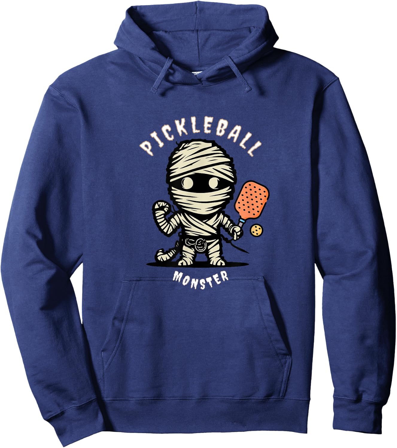 Cute Pickleball Monster Funny Halloween Fall Paddleball Hoodie - Hoodie | Navy