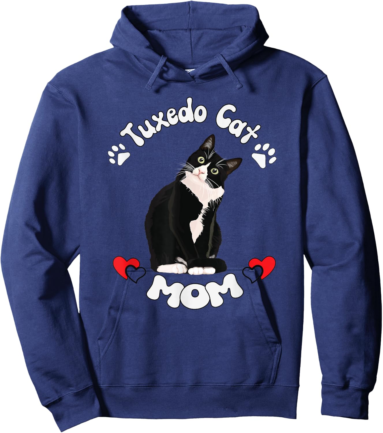 Tuxedo Cat Mom Gift Funny Quote Saying Quotation Women Hoodie - Hoodie | Navy