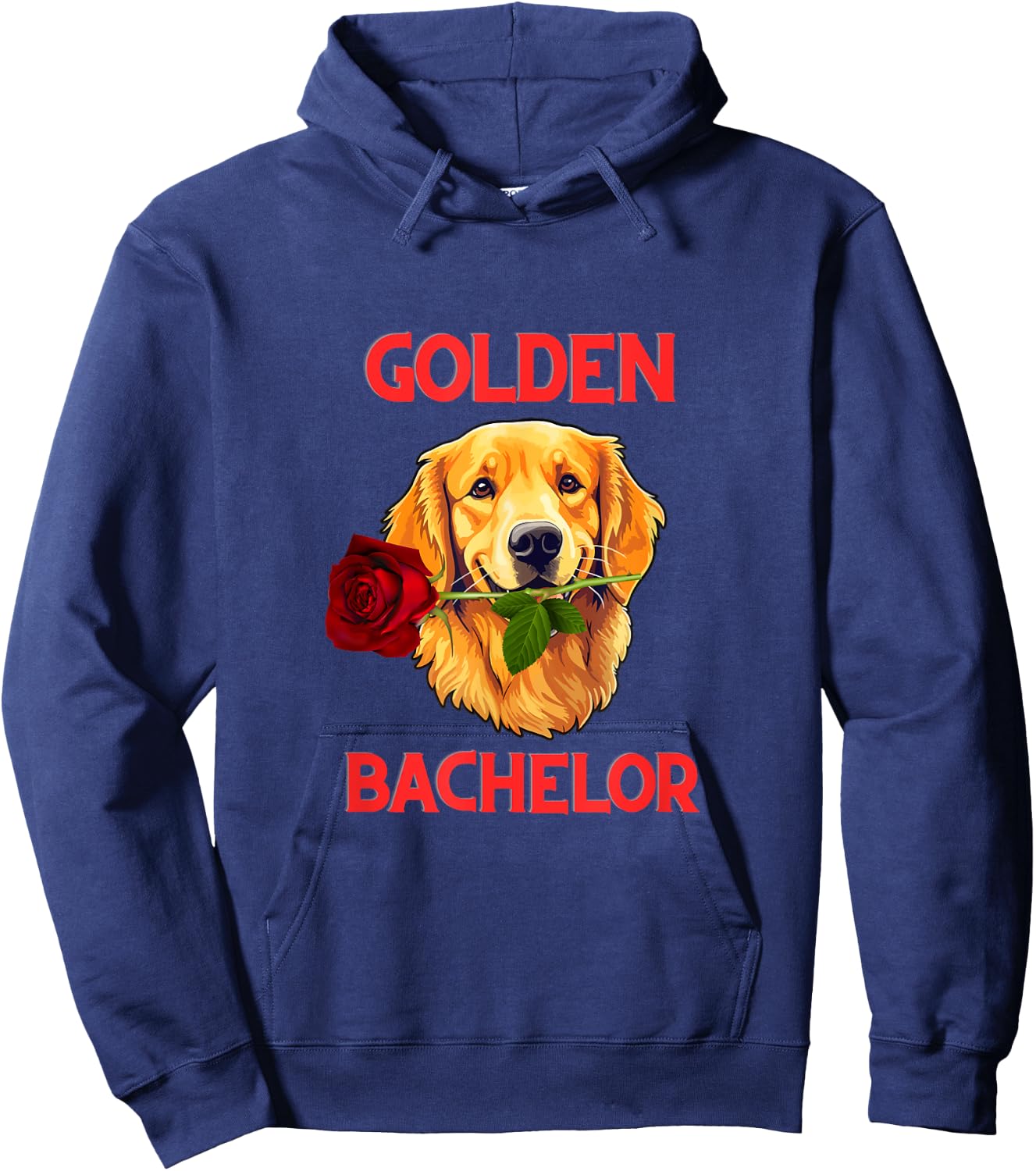 Golden Retriever Golden Bachelor Cute Funny Dog Shirt Pun Women Kids Hoodie - Hoodie | Navy