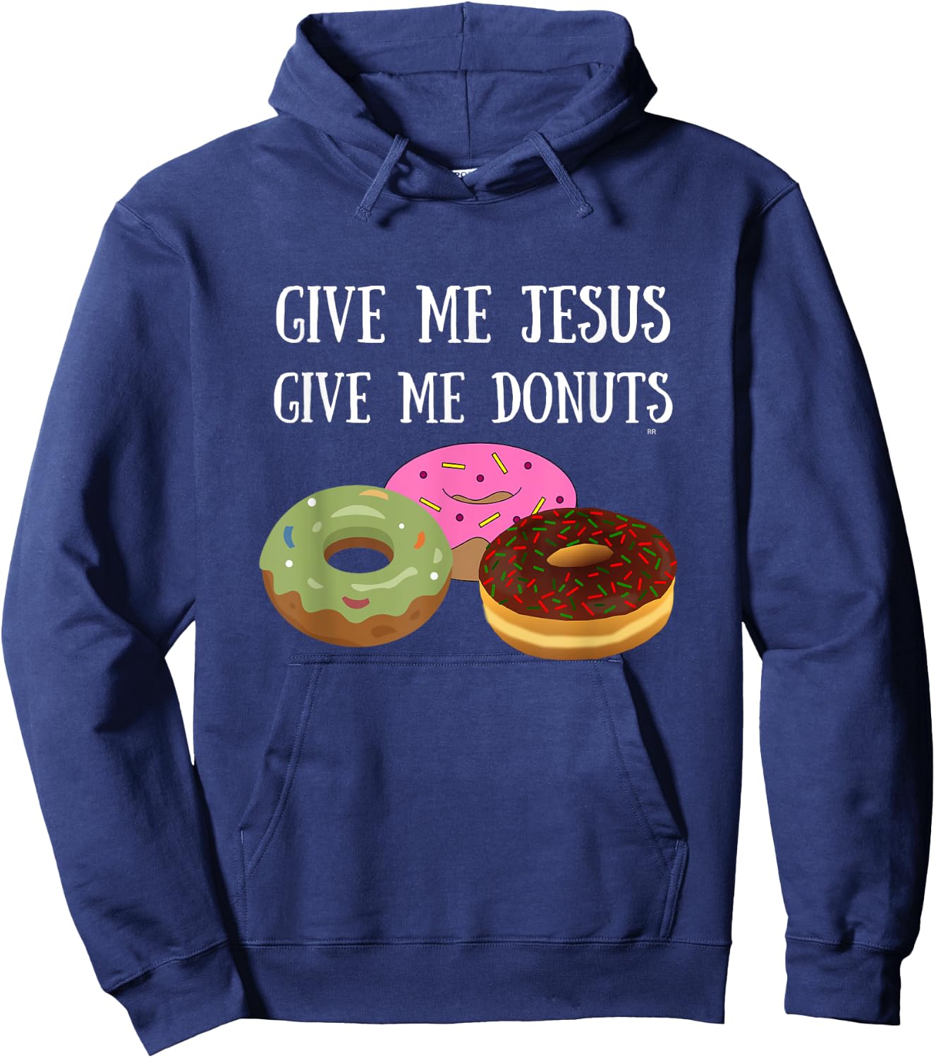 GIVE ME JESUS GIVE ME DONUTS Hilarious Christian Hoodie - Hoodie | Navy