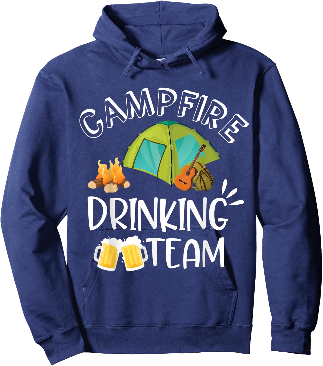 Campfire Drinking Team Camping Camper Drinker Beer Birthday Hoodie - Hoodie | Navy