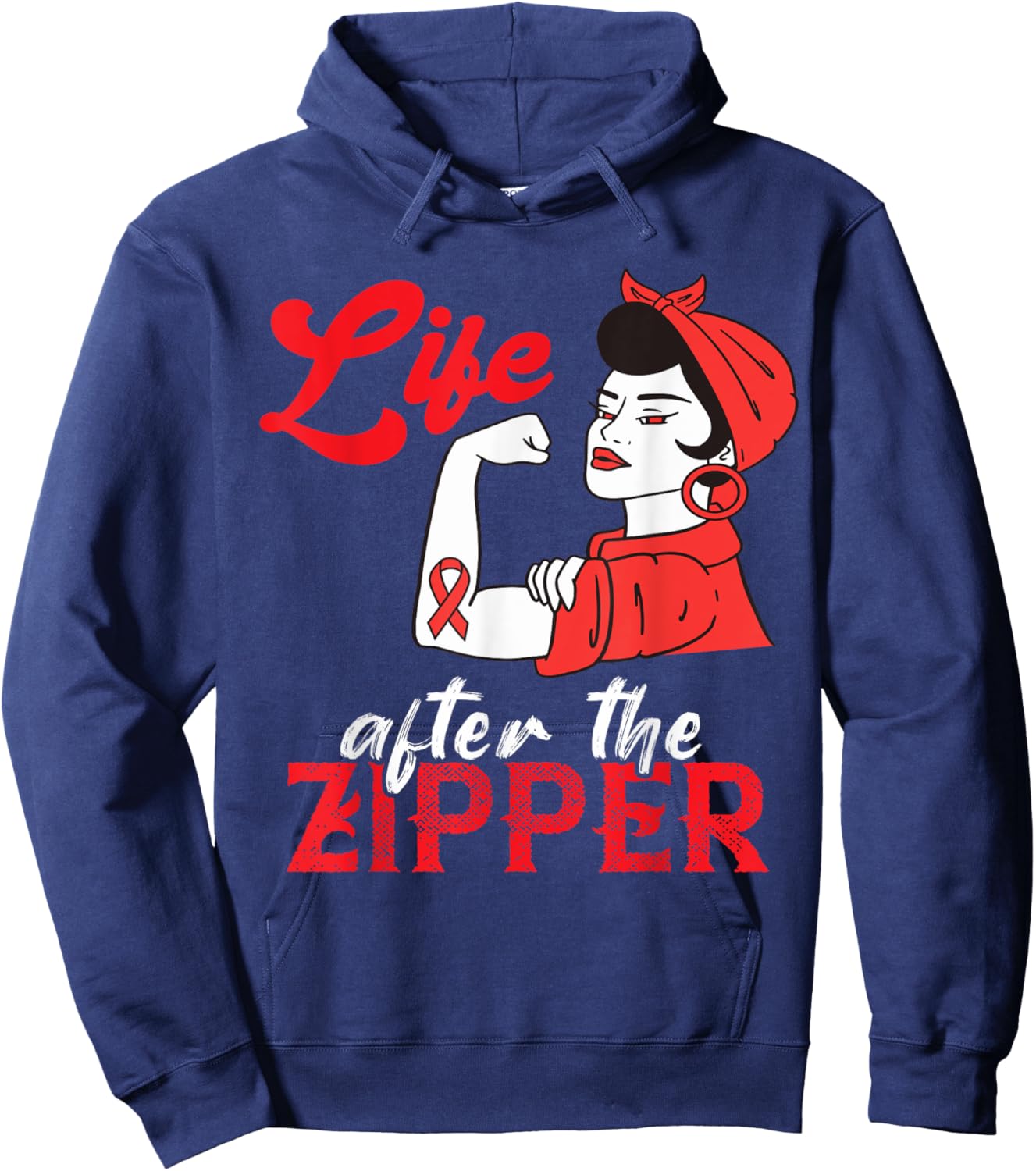 Open Heart Surgery Life After Zipper Bypass Artery Survivor Hoodie - Hoodie | Navy