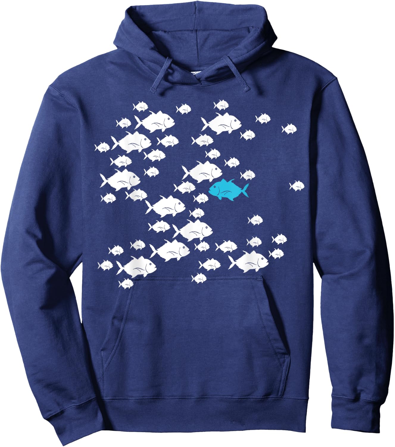 Fish swim against current in the sea swim against the waves Hoodie - Hoodie | Navy
