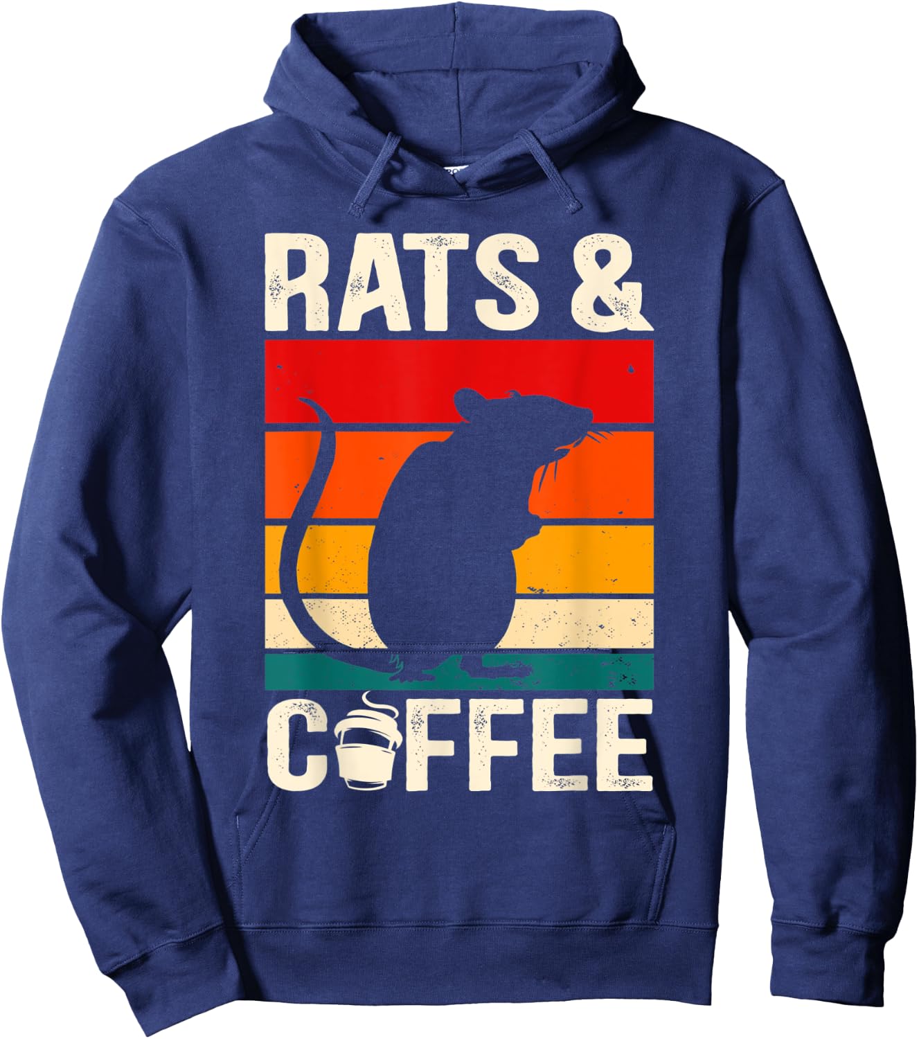Rats And Coffee Rodent Pet Caffeine Lover Mouse Whisperer Hoodie - Hoodie | Navy