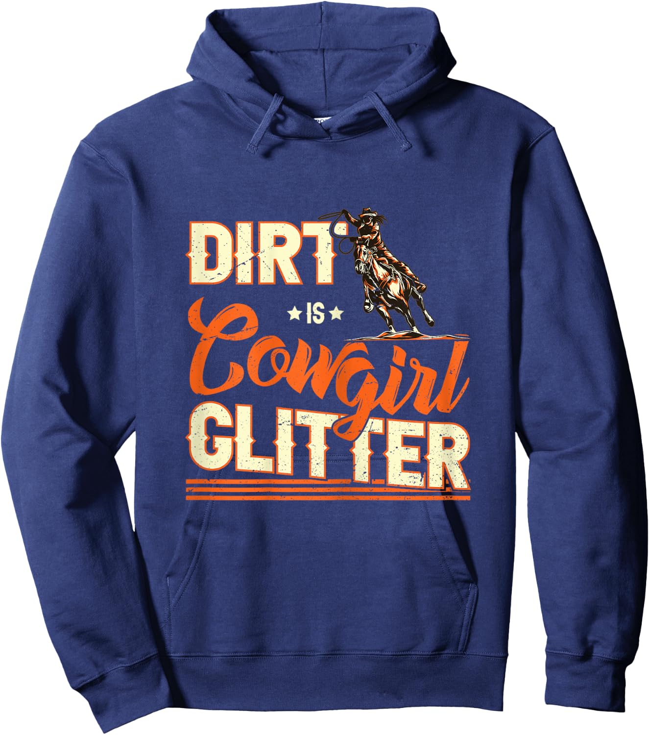 Funny Cowgirl Graphic Women Girls Cowgirl Western Rodeo Hoodie - Hoodie | Navy