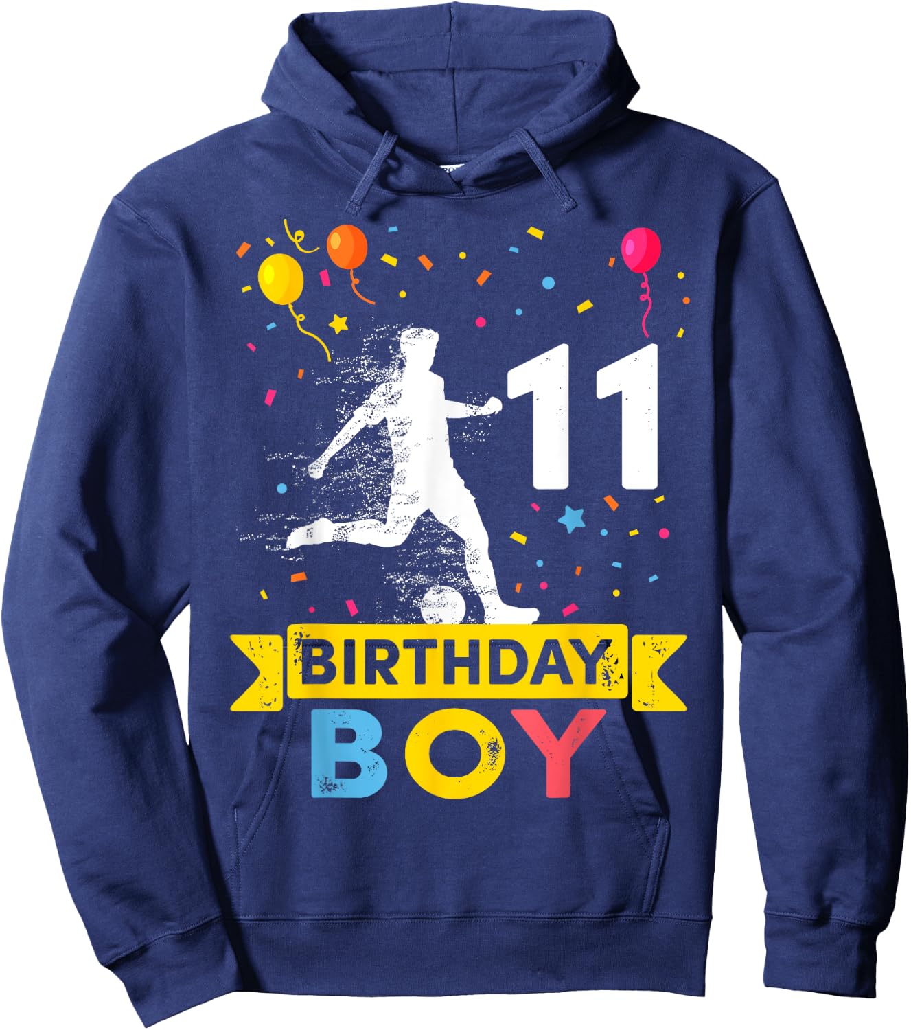 11 Year Old Birthday Boy Soccer 11th Birthday Boy Hoodie - Hoodie | Navy