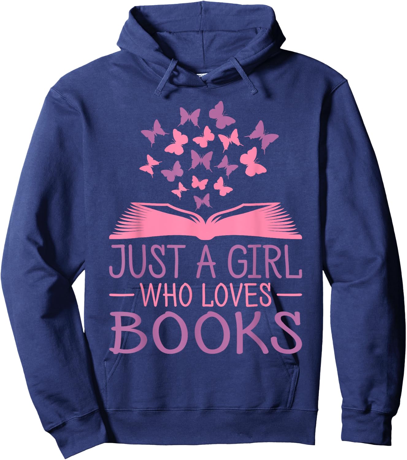 Just A Girl Who Loves Books Lovers Women Book Worm Reading Hoodie - Hoodie | Navy