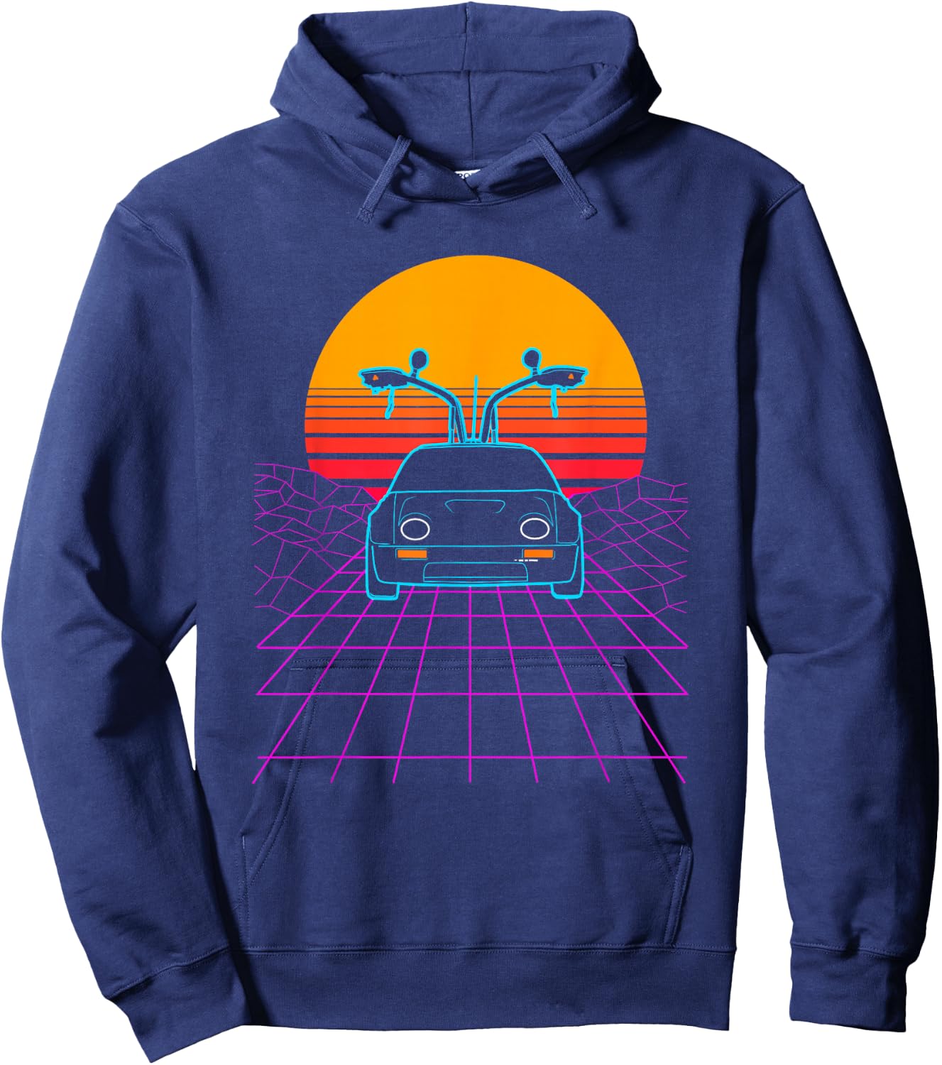 Autozam Synthwave Car Sunset Hoodie - Hoodie | Navy