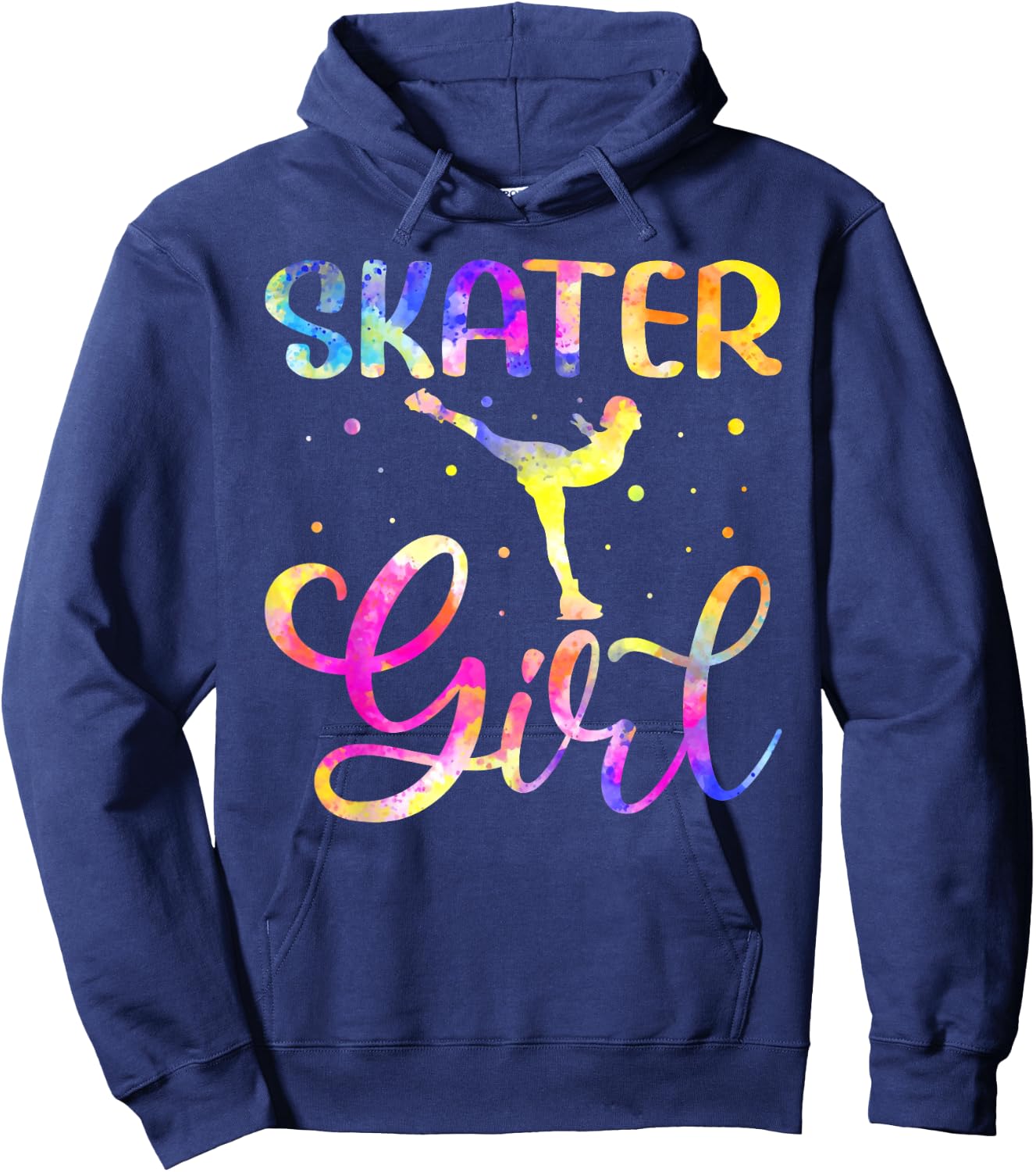 Skater Girl Colorful Skating Figure Winter Sports Hoodie - Hoodie | Navy
