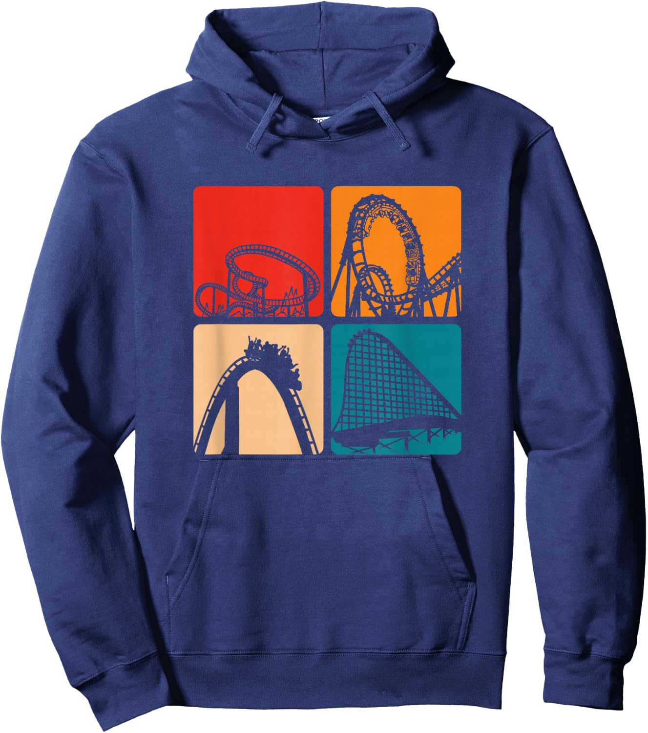 Roller Coasting Retro rollercoasters Vintage Design Hoodie - Hoodie | Navy