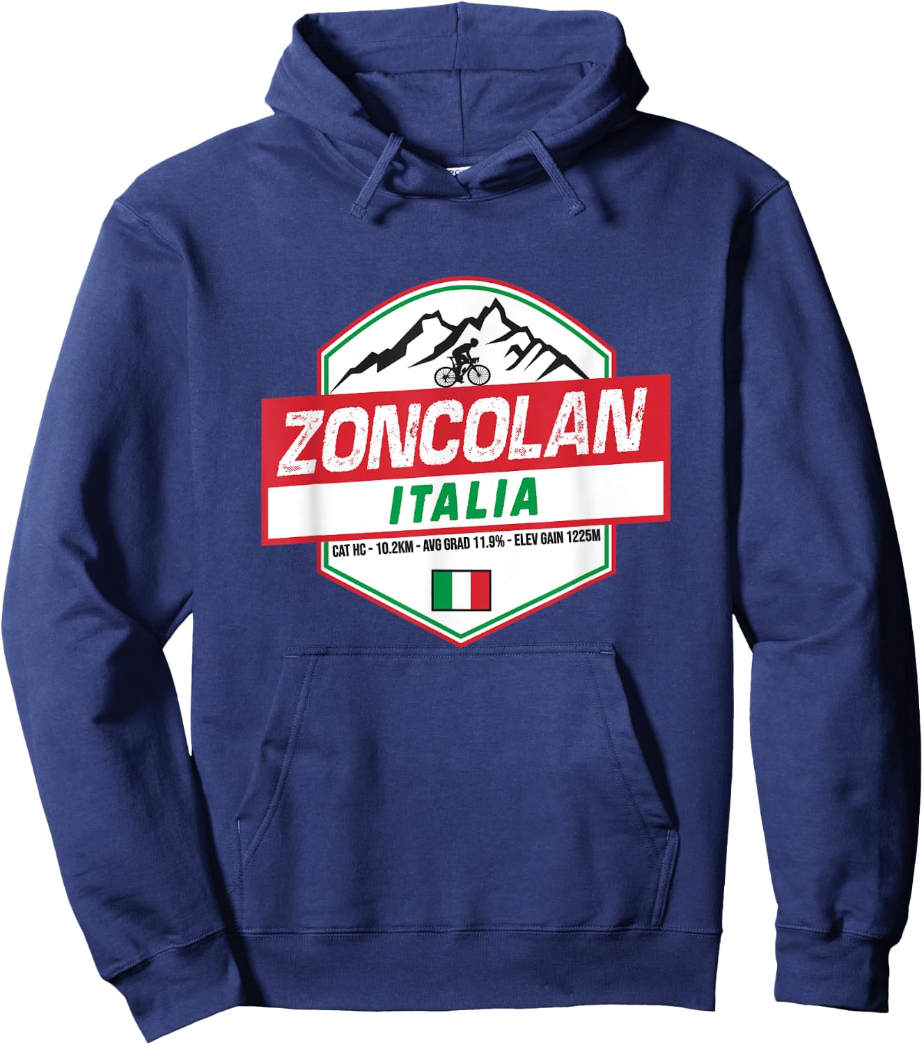 Monte Zoncolan Cyclist Italy Cycling Holiday Hoodie - Hoodie | Navy