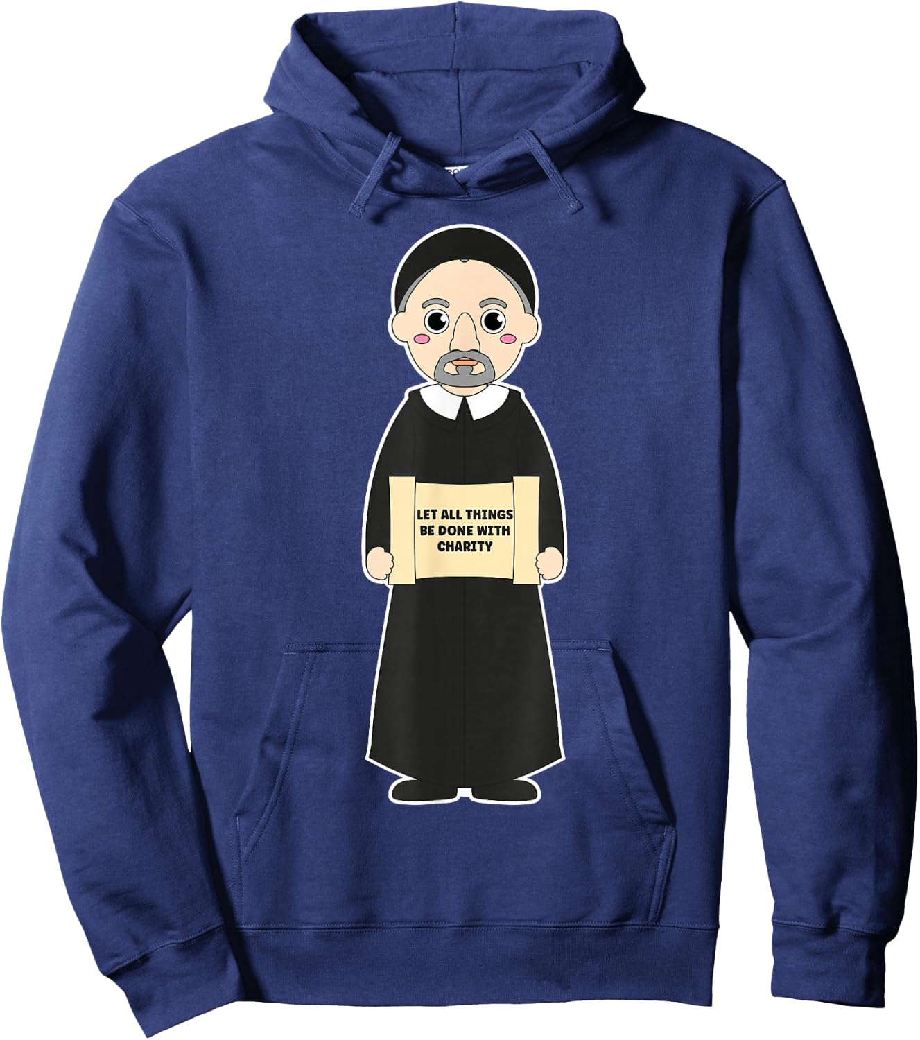 St Vincent De Paul Pray for Us Catholic Saints Charity Hoodie - Hoodie | Navy