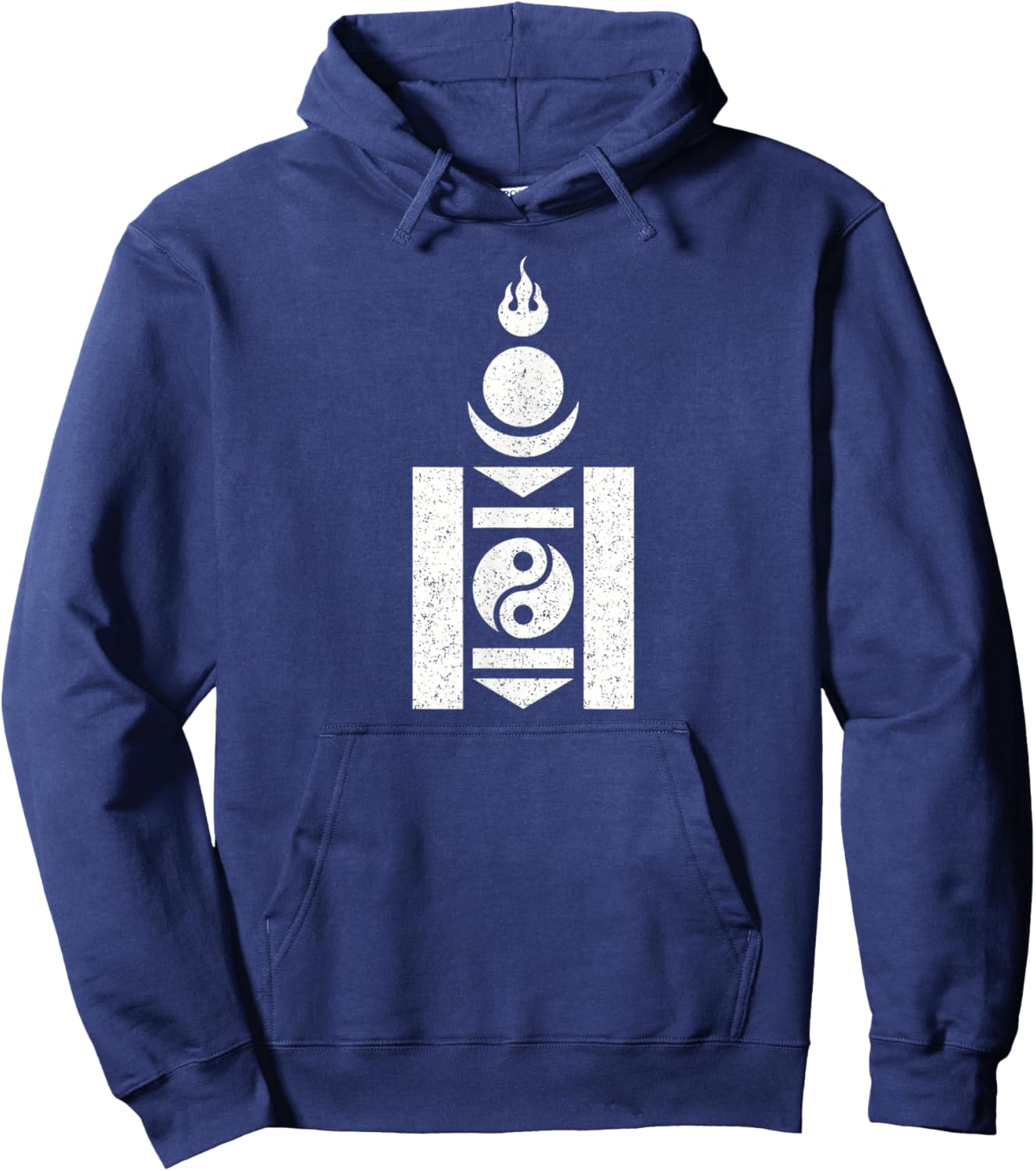 Mongolia Soyombo Symbol Mongolain Flag Hoodie - Hoodie | Navy