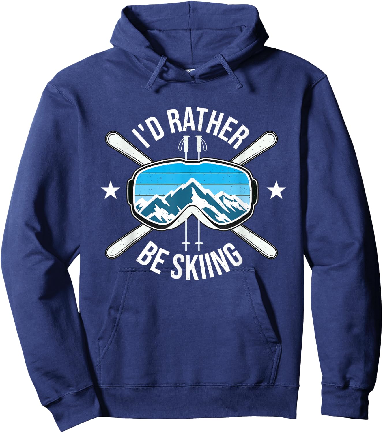 I'd Rather Be Skiing - Ski Winter Sports Freestyle Skier Hoodie - Hoodie | Navy