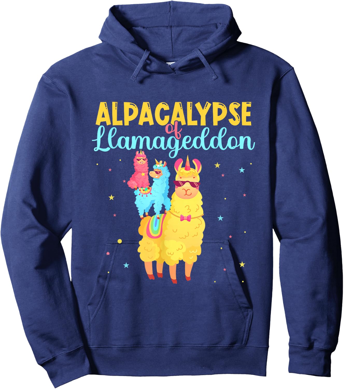 Alpacalypse Or Llamageddon Alpacas and Llamas Take Over Hoodie - Hoodie | Navy