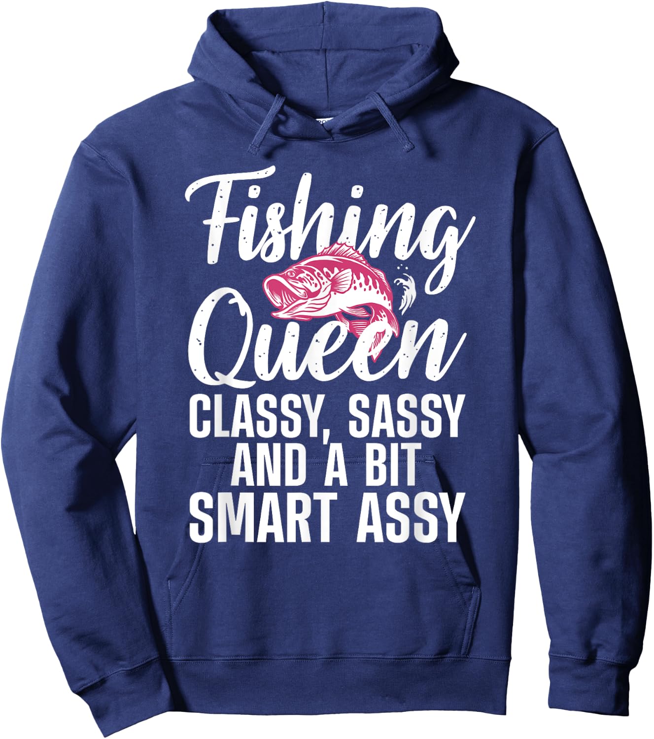 Funny Fishing Queen Design Ladies Fishing Lovers Hoodie - Hoodie | Navy