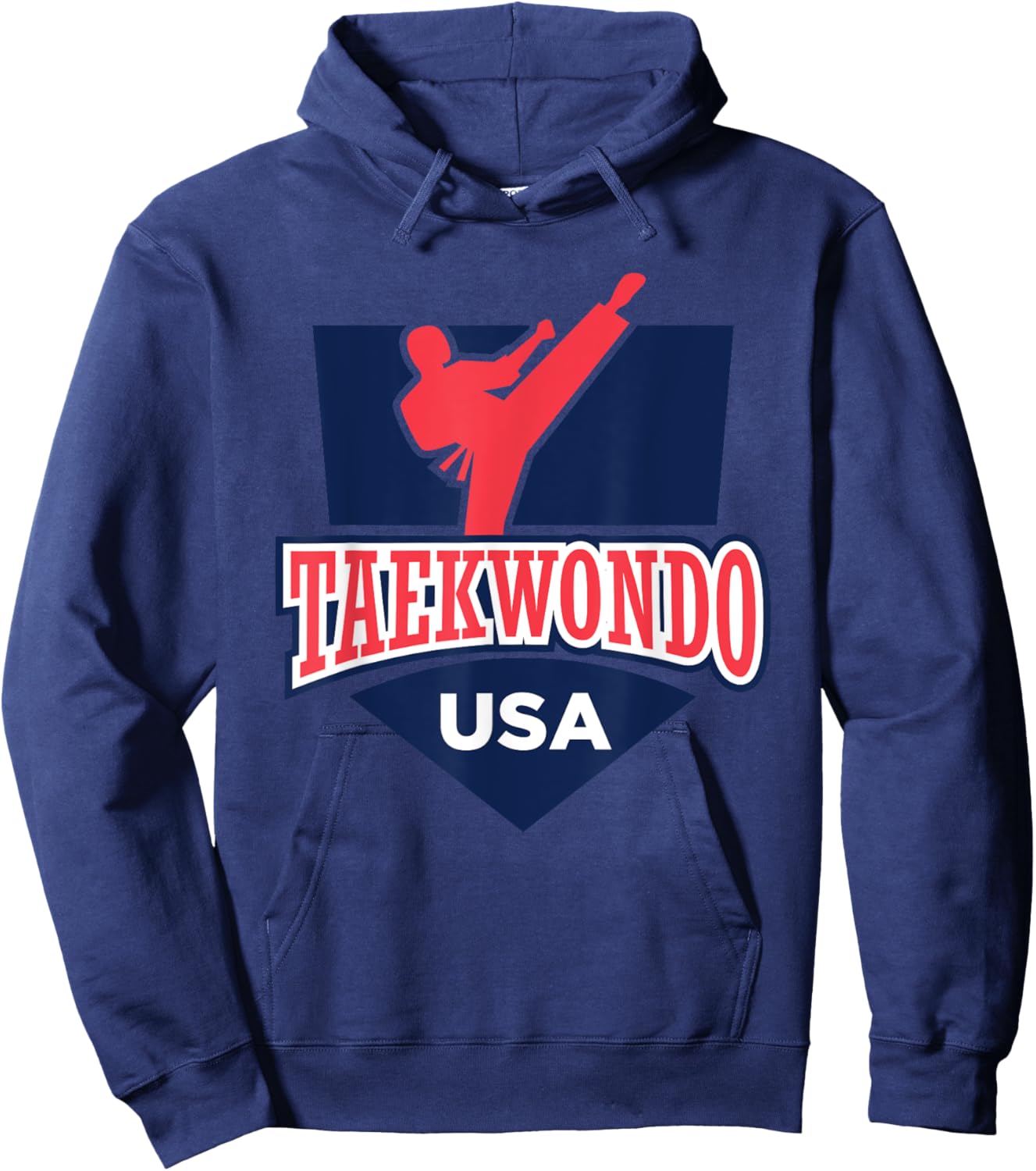 Taekwondo USA Support the Team Shirt USA Flag Fighting Women Kids Men Hoodie - Hoodie | Navy