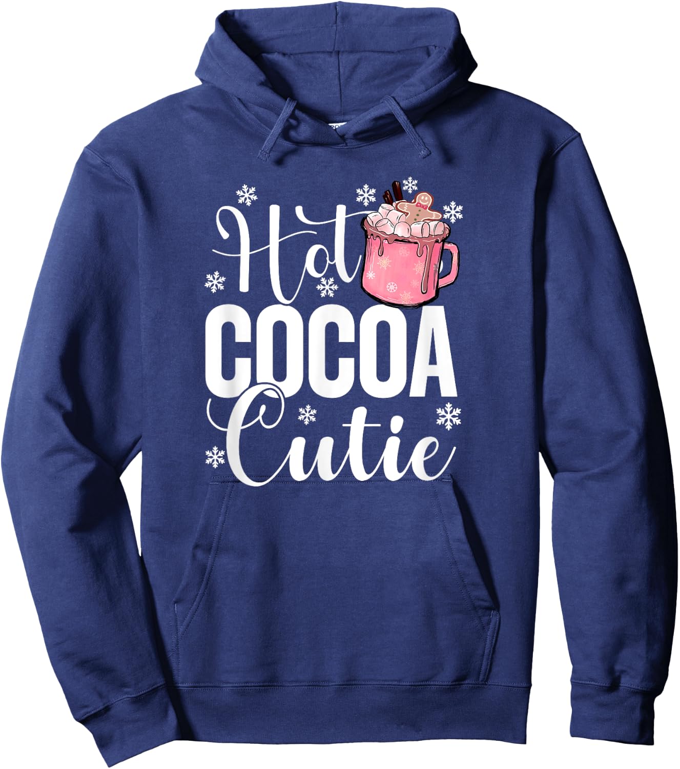 Hot Cocoa Cutie Christmas Quote Hot Chocolate Lover Girls Hoodie - Hoodie | Navy