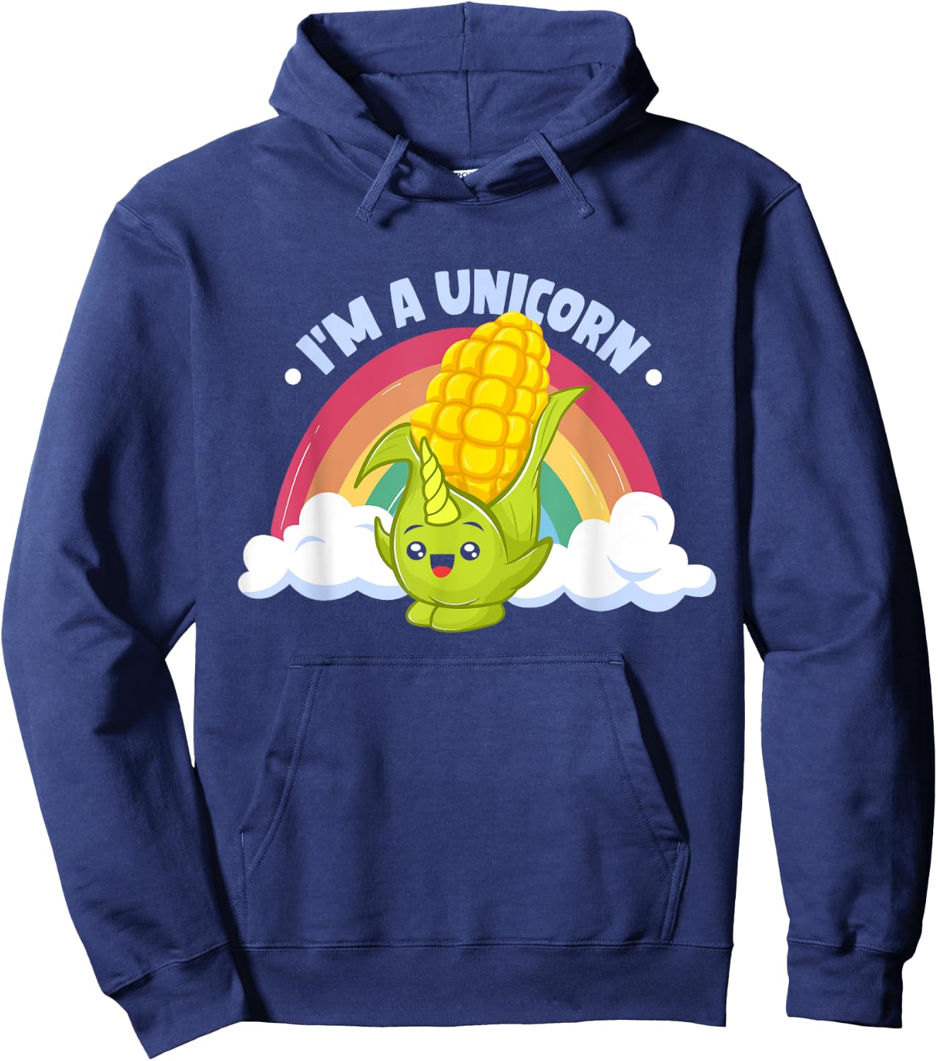 Maize Toddler Farming Corn Kids Crop I'm A Unicorn Hoodie - Hoodie | Navy