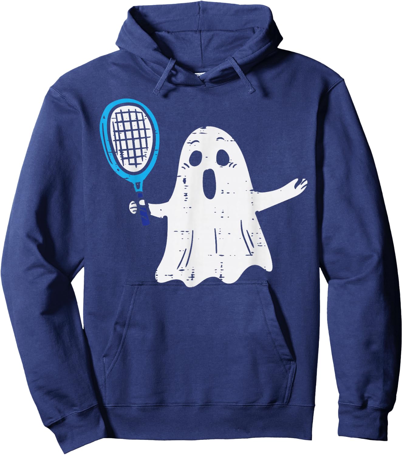 Ghost Playing Tennis Halloween Costume Sports Men Women Kids Hoodie - Hoodie | Navy