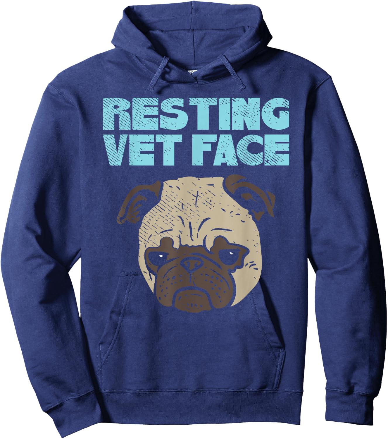 Resting Vet Face Funny Veterinary Hoodie - Hoodie | Navy