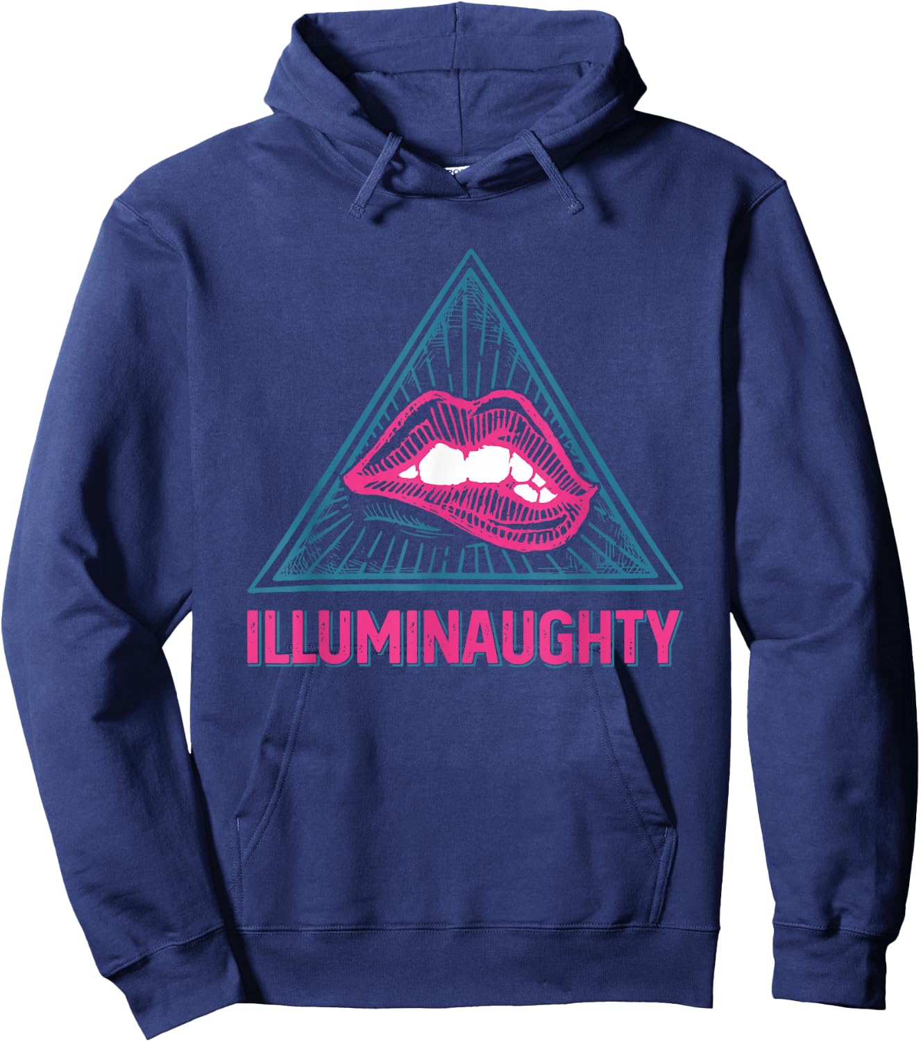 Illuminaughty Black -Adults Modern Lightweight Classic Fit Short Sleeve Hoodie - Hoodie | Navy