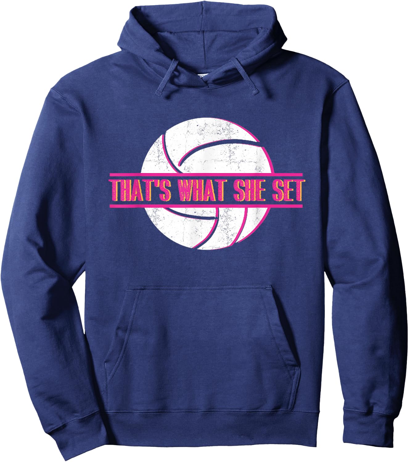 That's What She Set | Ball Game | Beach Volleyball Player Hoodie - Hoodie | Navy