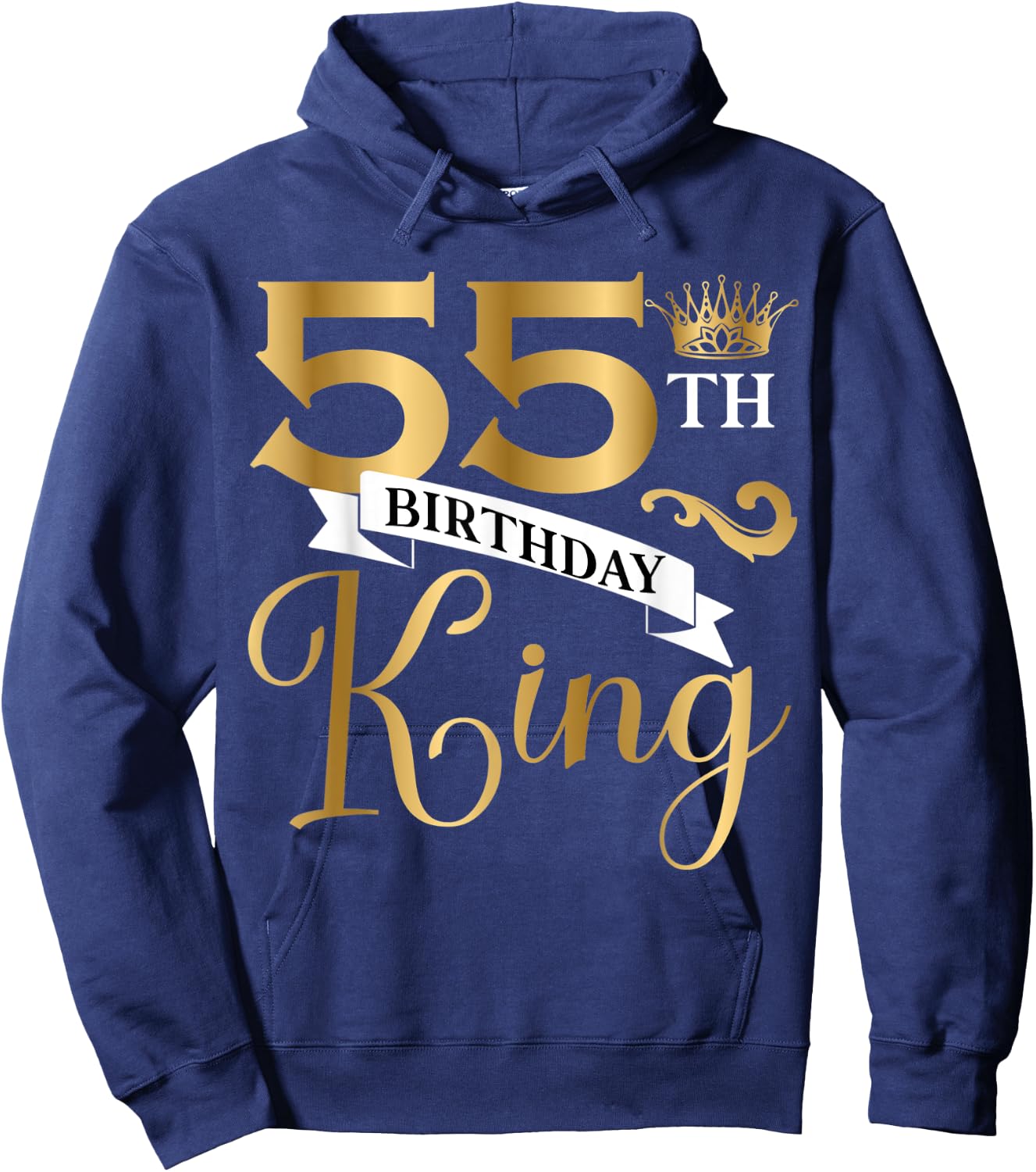 55 Year Old Birthday King Husband 55th B-Day Family Matching Hoodie - Hoodie | Navy