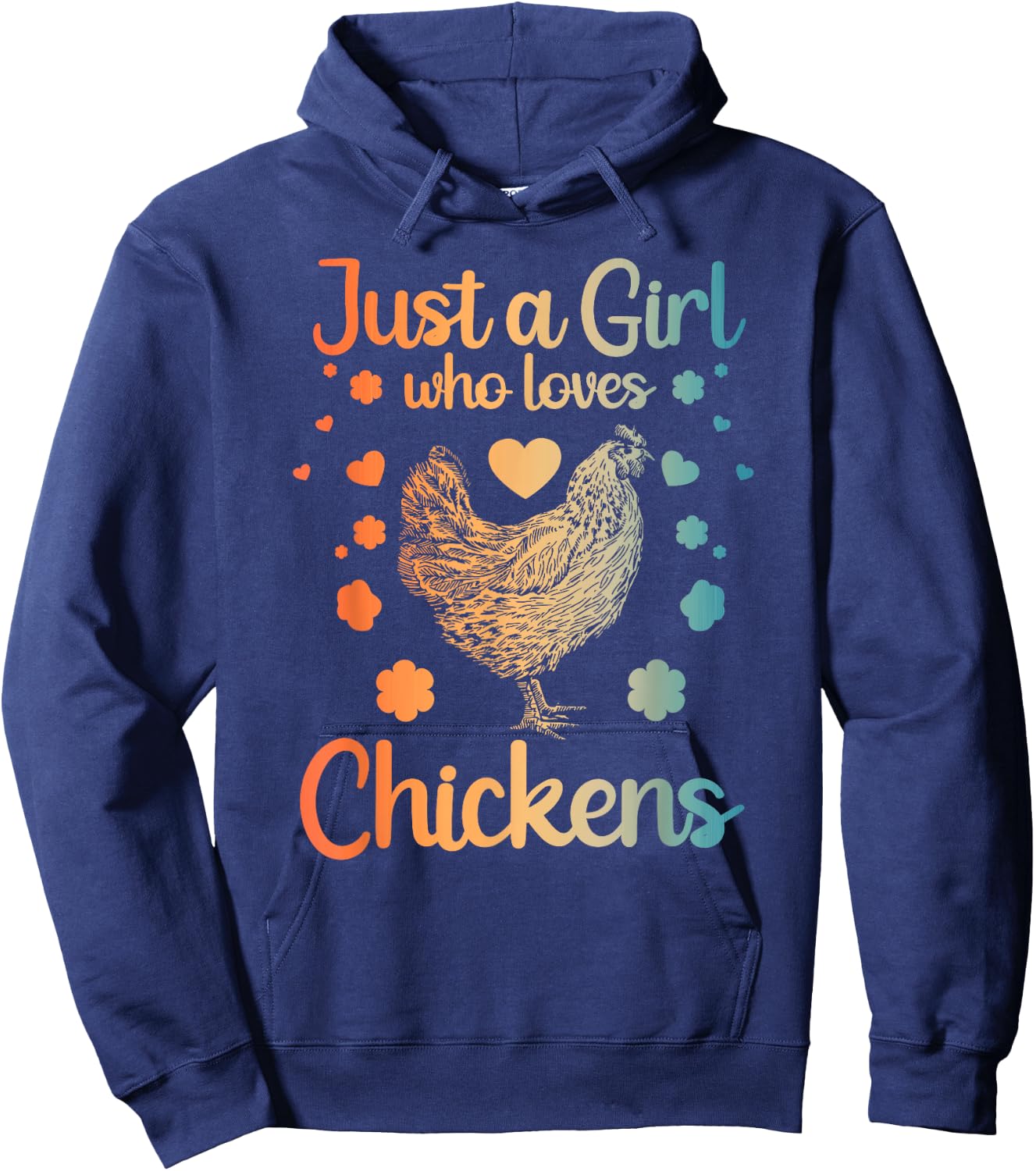 Best Chicken Gift Farm Chicken Accessories & Stuff Funny Girl Chicken Design For Kids Women Mom Chicken Lover Hoodie - Hoodie | Navy