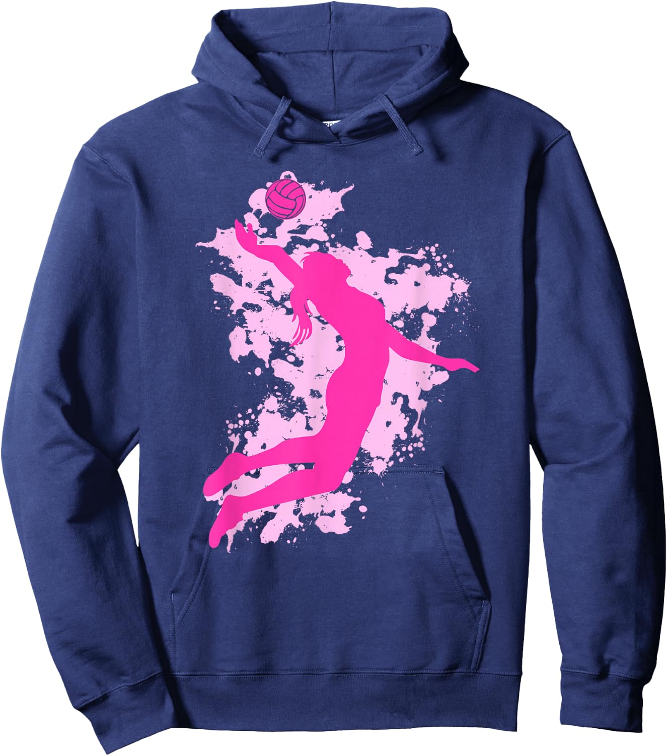 Female Volleyball Player Splash Hoodie - Hoodie | Navy