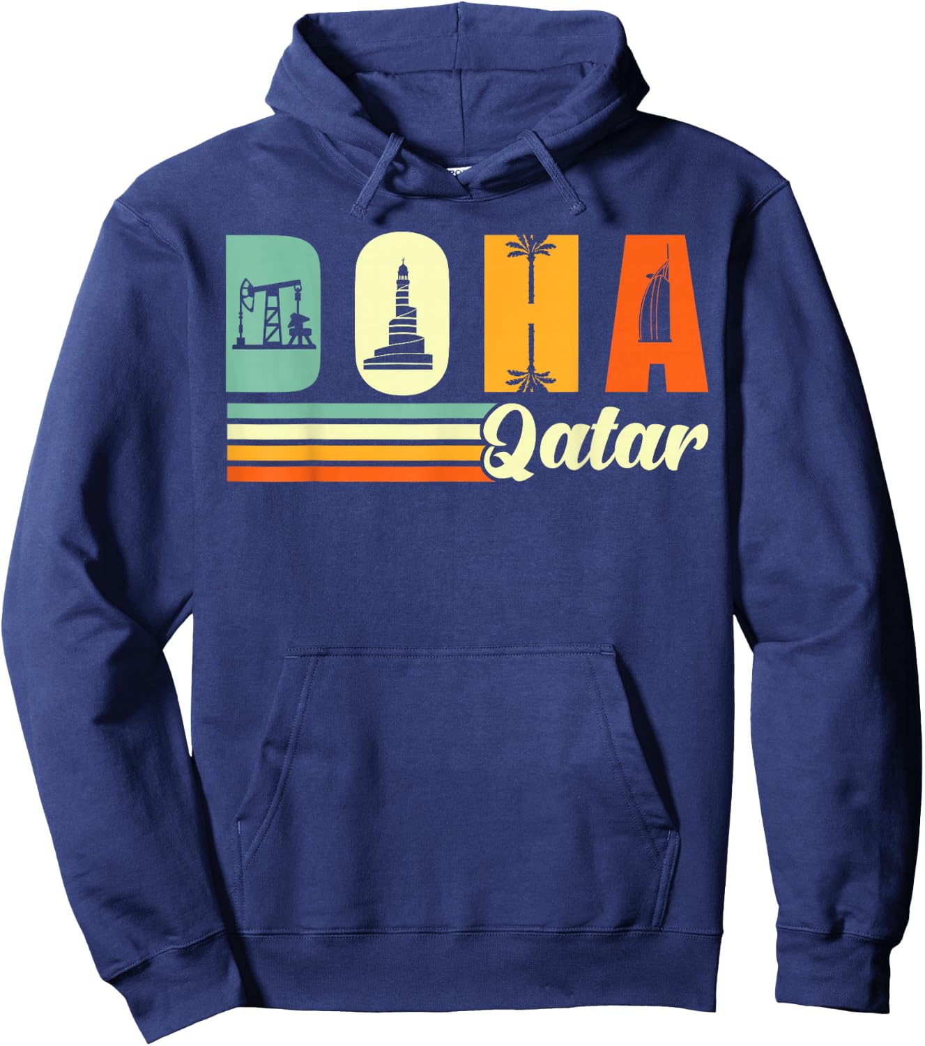 Souvenir Doha Qatar Hoodie - Hoodie | Navy