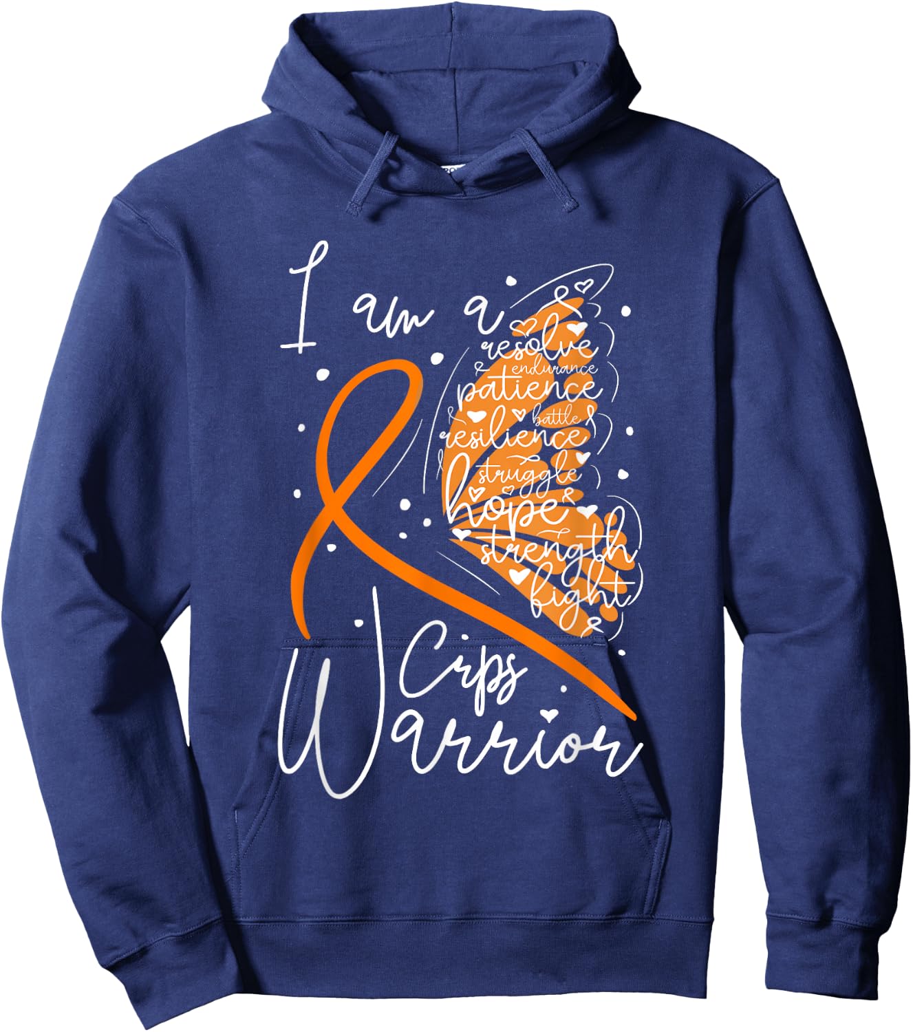 Butterfly CRPS Warrior, CRPS Awareness Hoodie - Hoodie | Navy