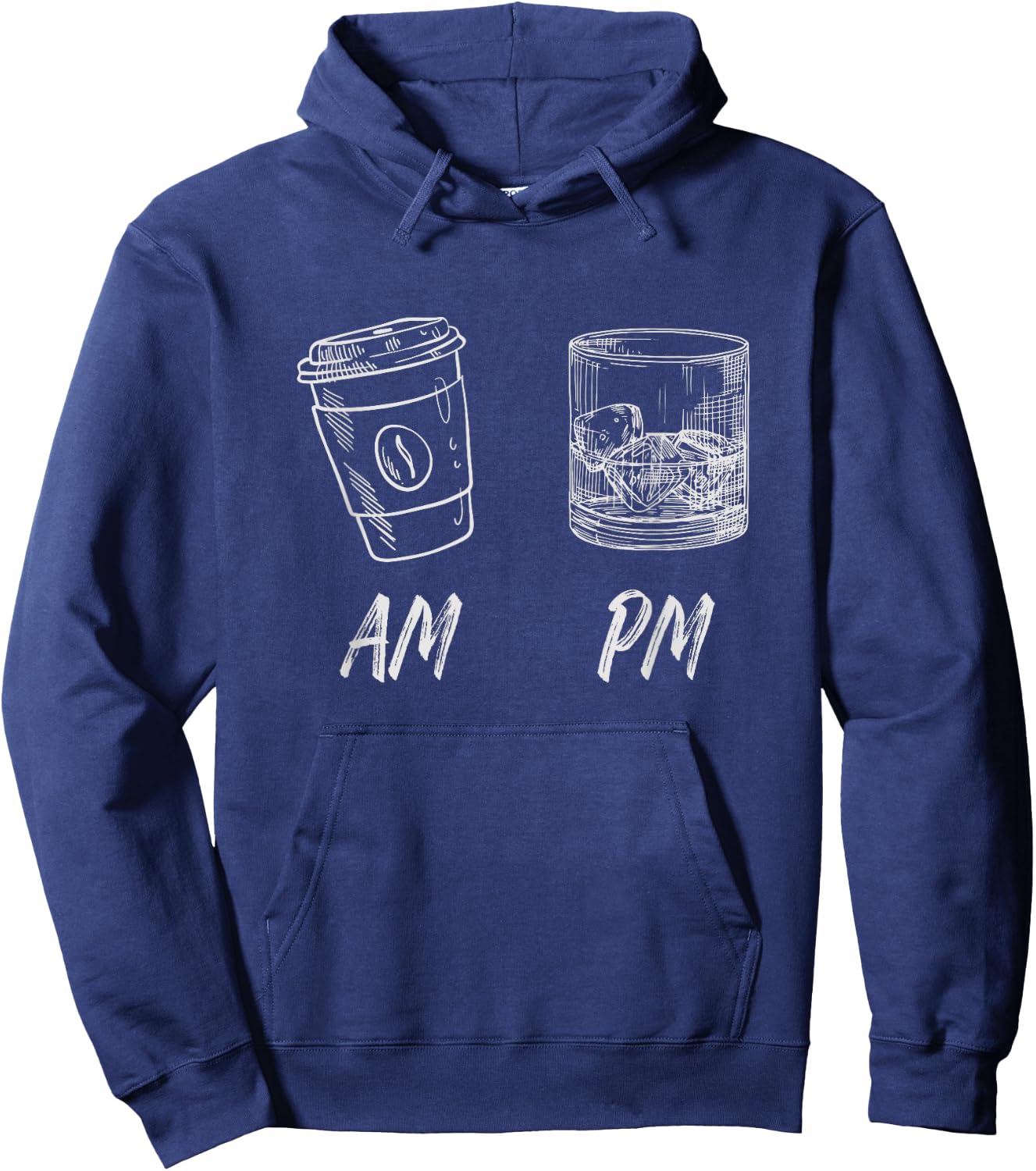 Am Coffee Pm Whiskey Hoodie - Hoodie | Navy