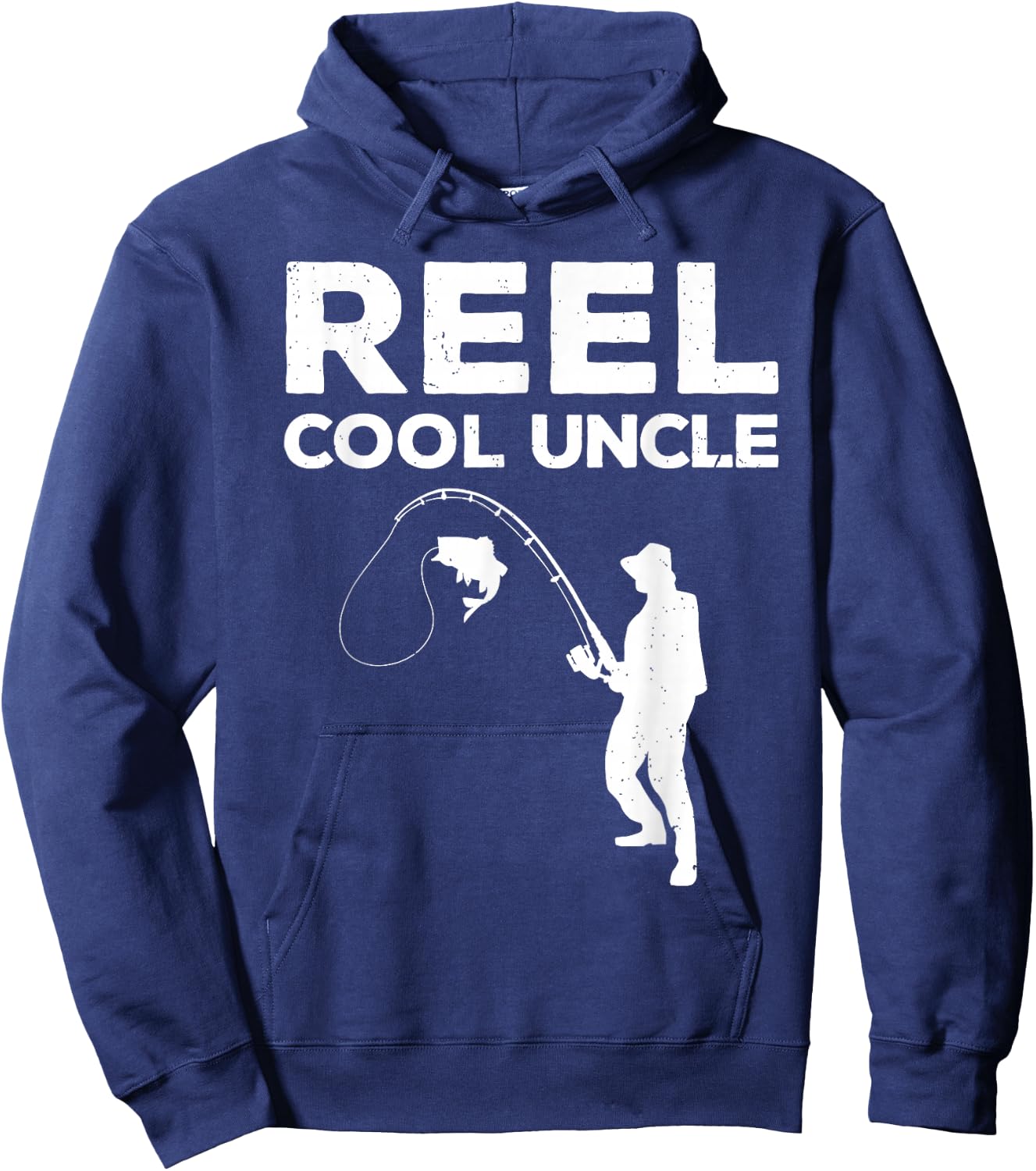 Funny First Time Uncle Design Reel Fishing Lover Hoodie - Hoodie | Navy
